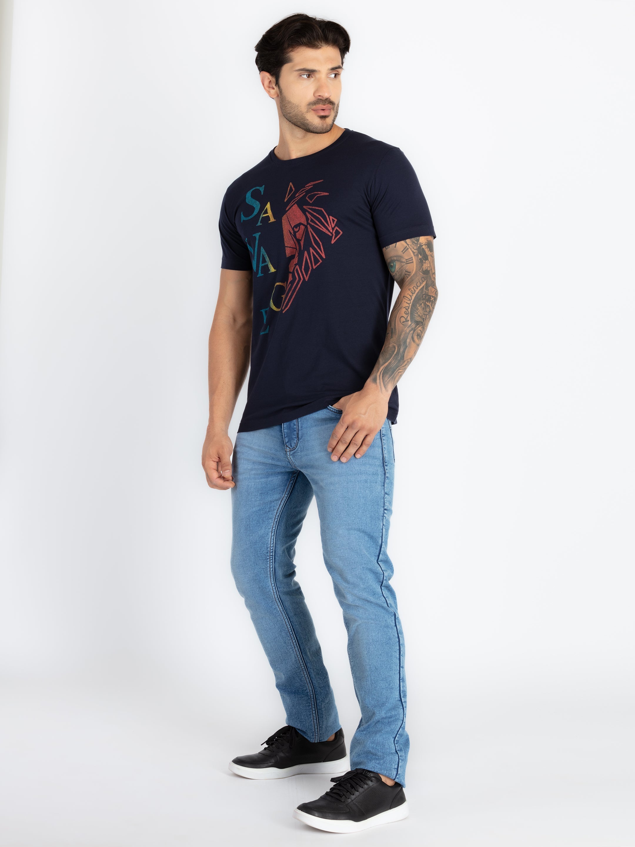 Mens Printed Round Neck T-Shirt