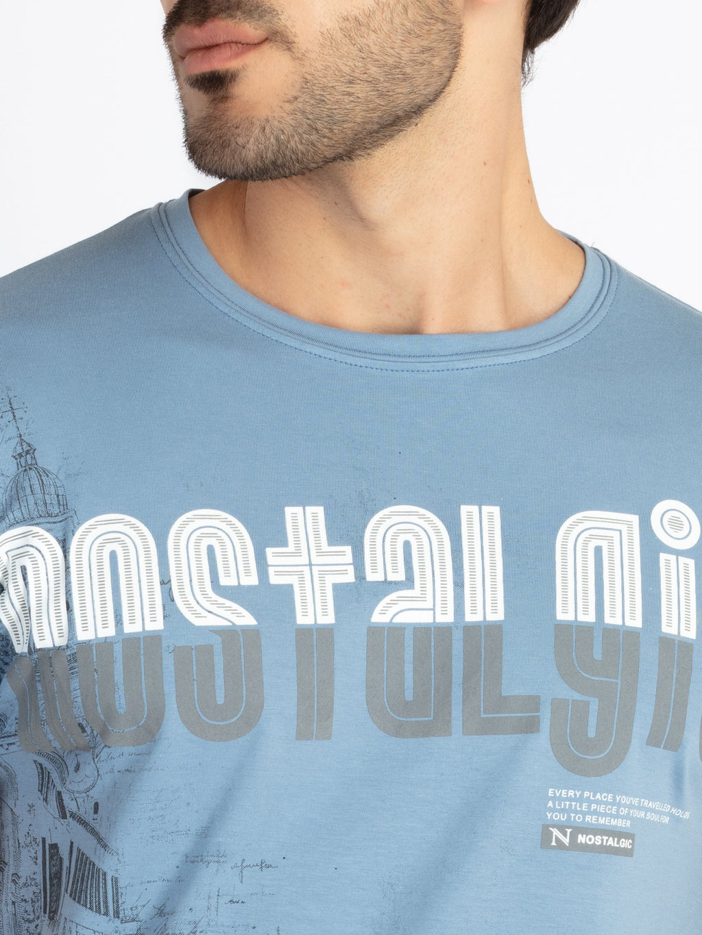 Mens Printed Round Neck T-Shirt