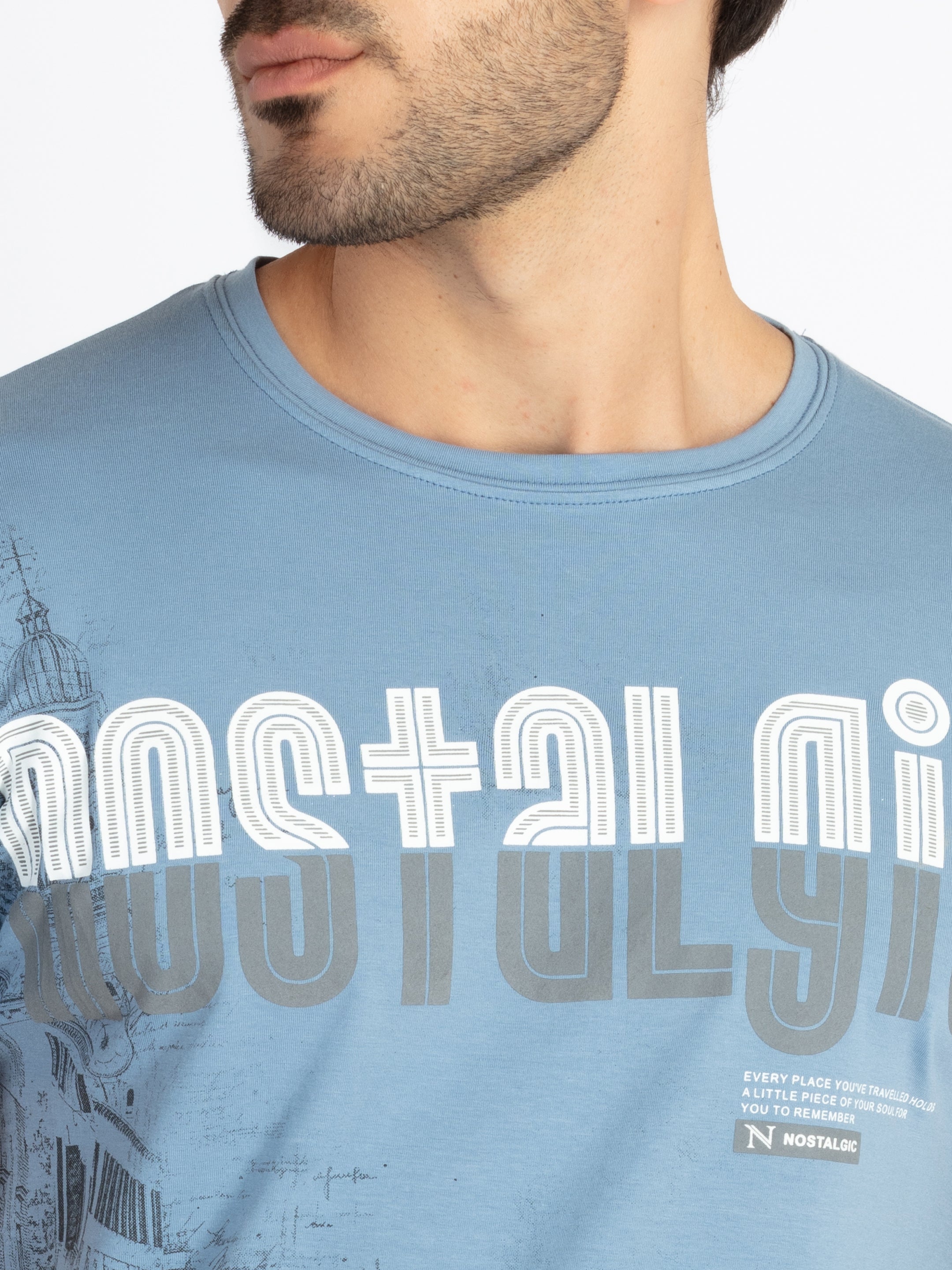 Mens Printed Round Neck T-Shirt