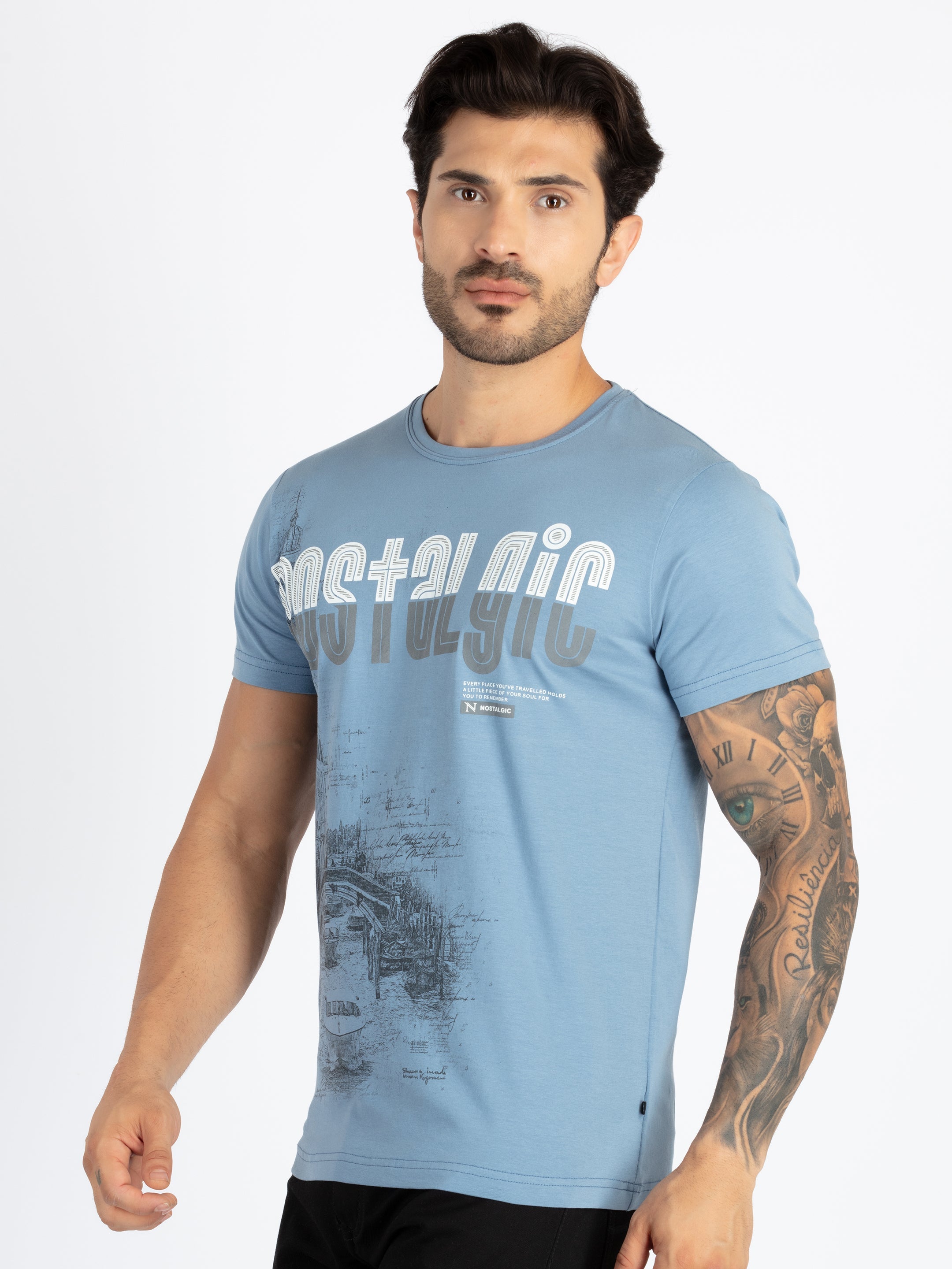 Mens Printed Round Neck T-Shirt