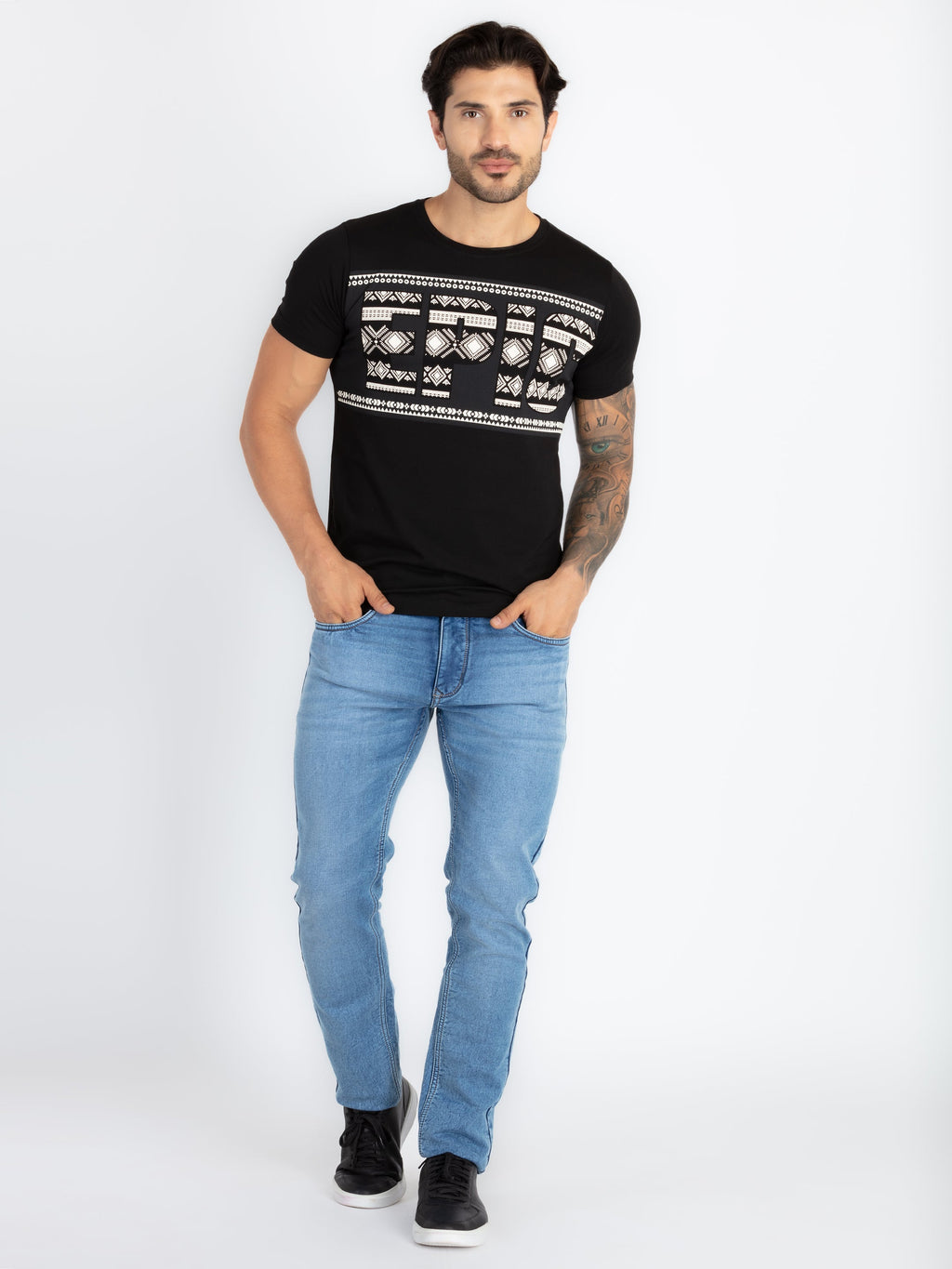 Mens Printed Round Neck T-Shirt