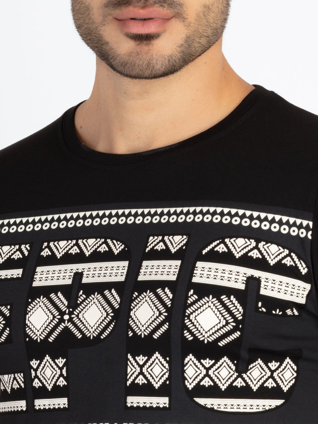 Mens Printed Round Neck T-Shirt