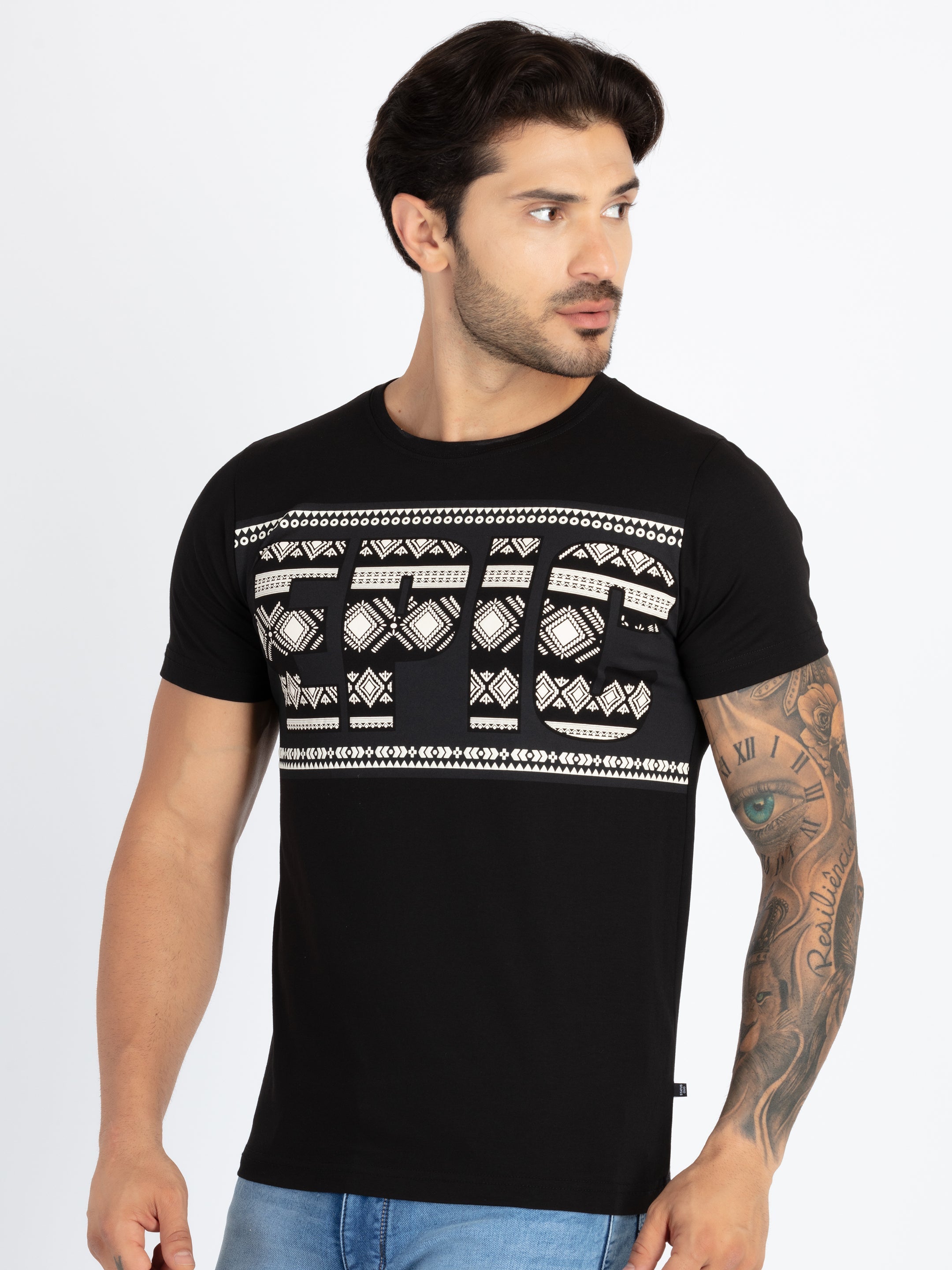 Mens Printed Round Neck T-Shirt
