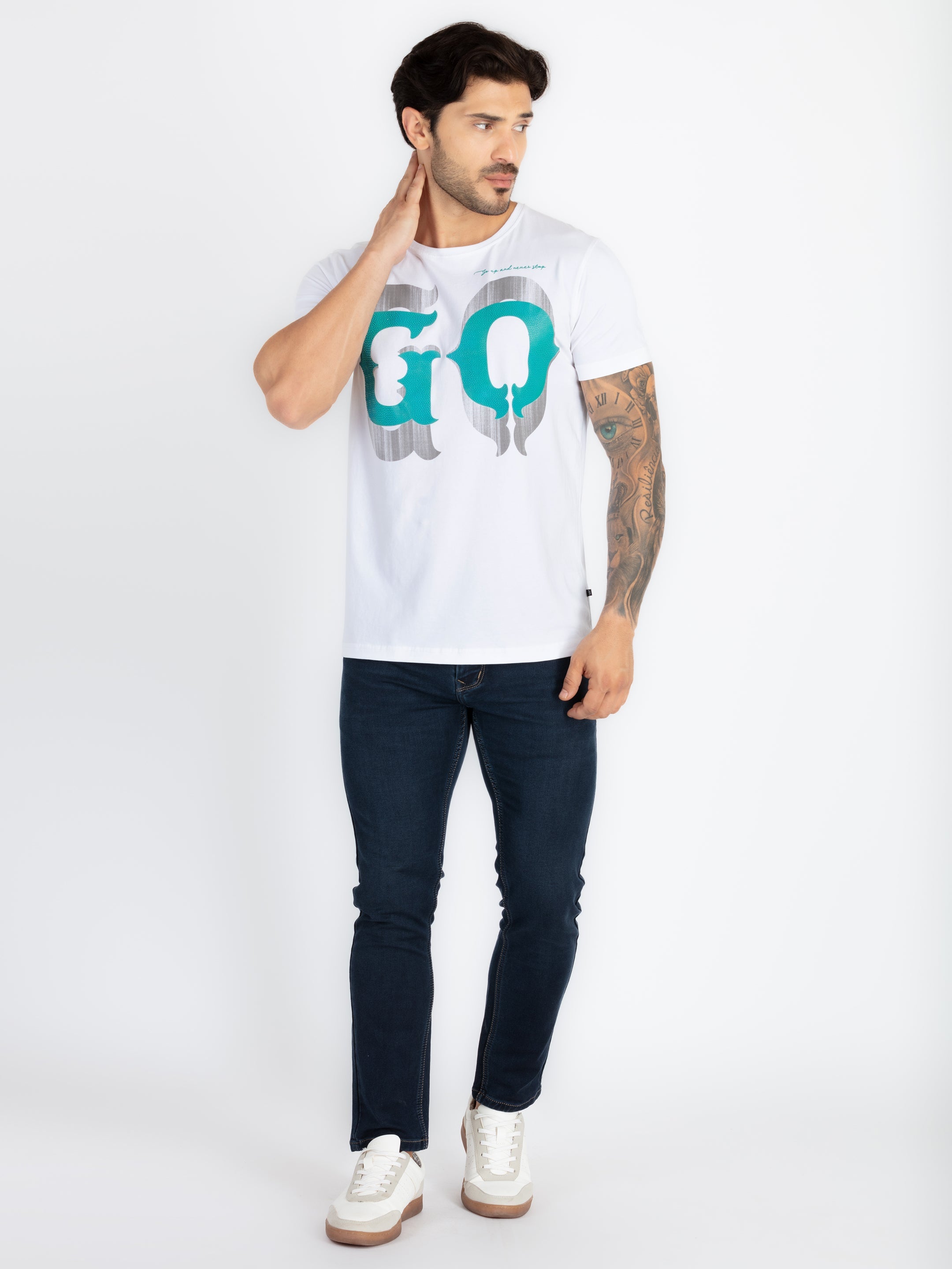 Mens Printed Round Neck T-Shirt