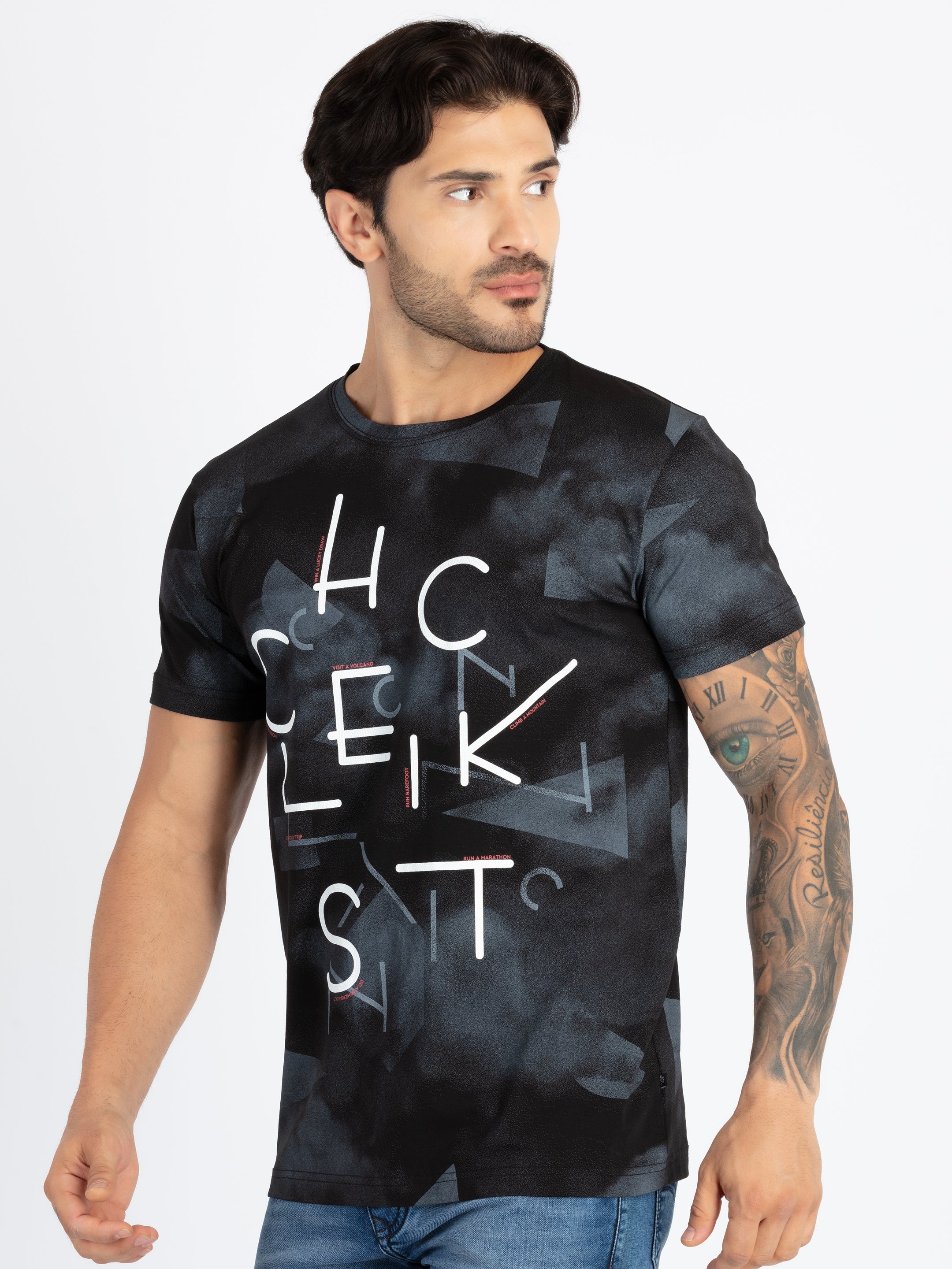 Mens All Over Printed Round Neck T-Shirt Secondary image