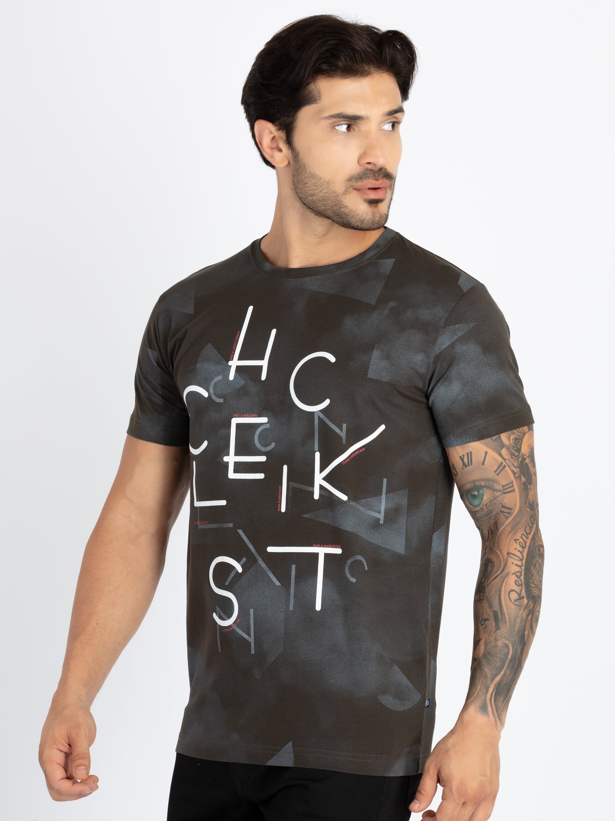 Mens All Over Printed Round Neck T-Shirt Secondary image