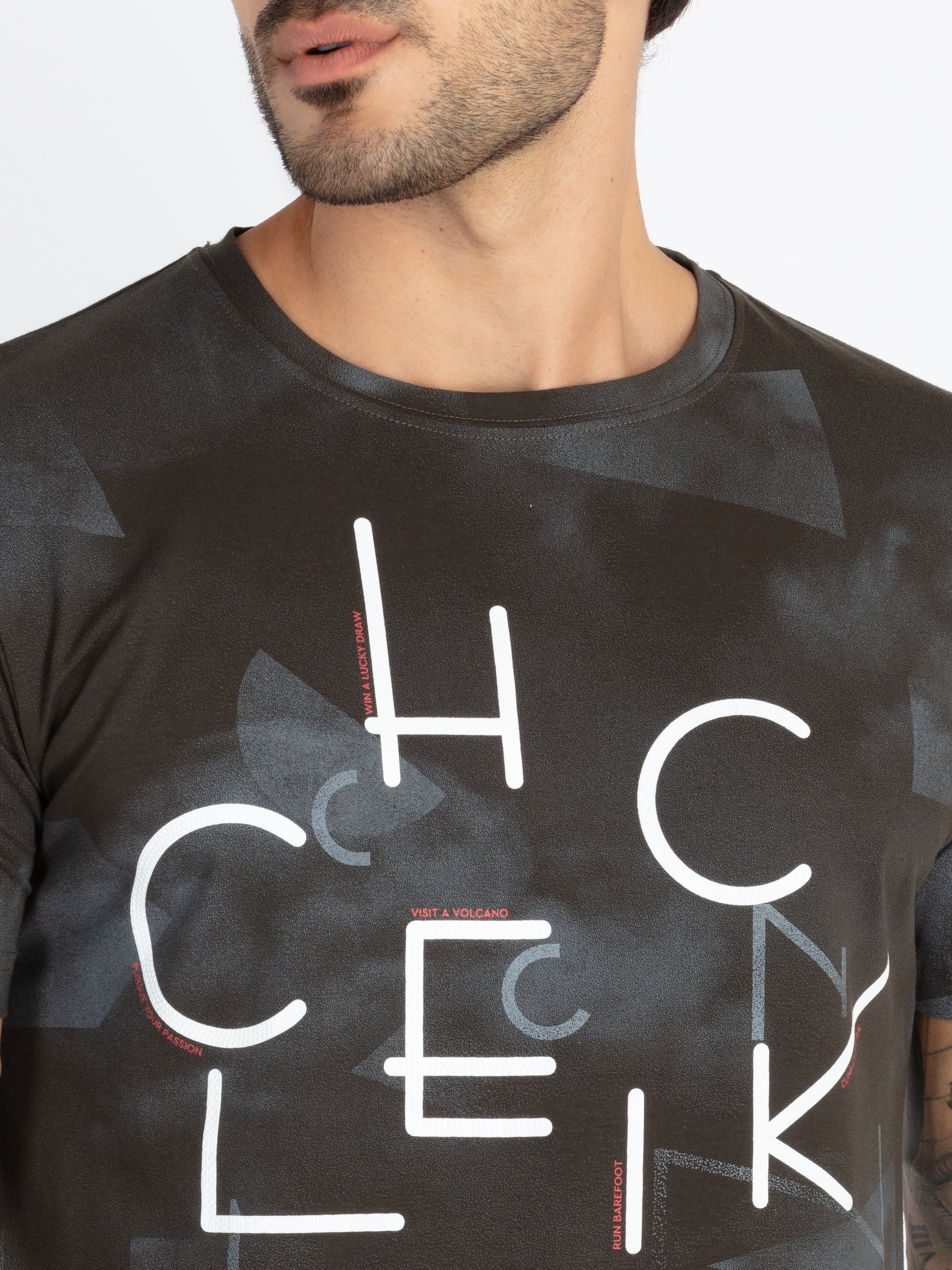 Mens All Over Printed Round Neck T-Shirt
