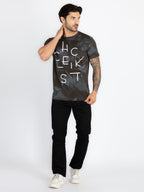 Mens All Over Printed Round Neck T-Shirt