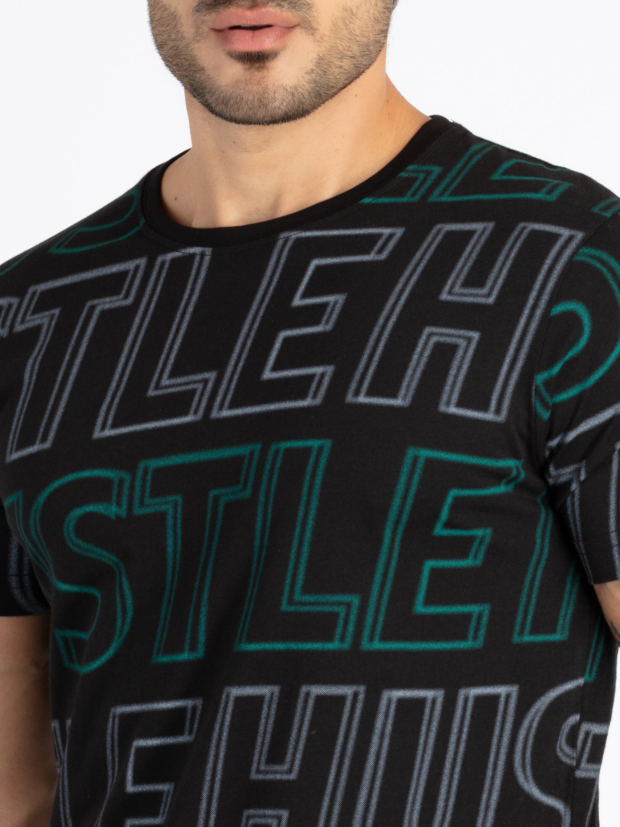 Mens All Over Printed Round Neck T-Shirt