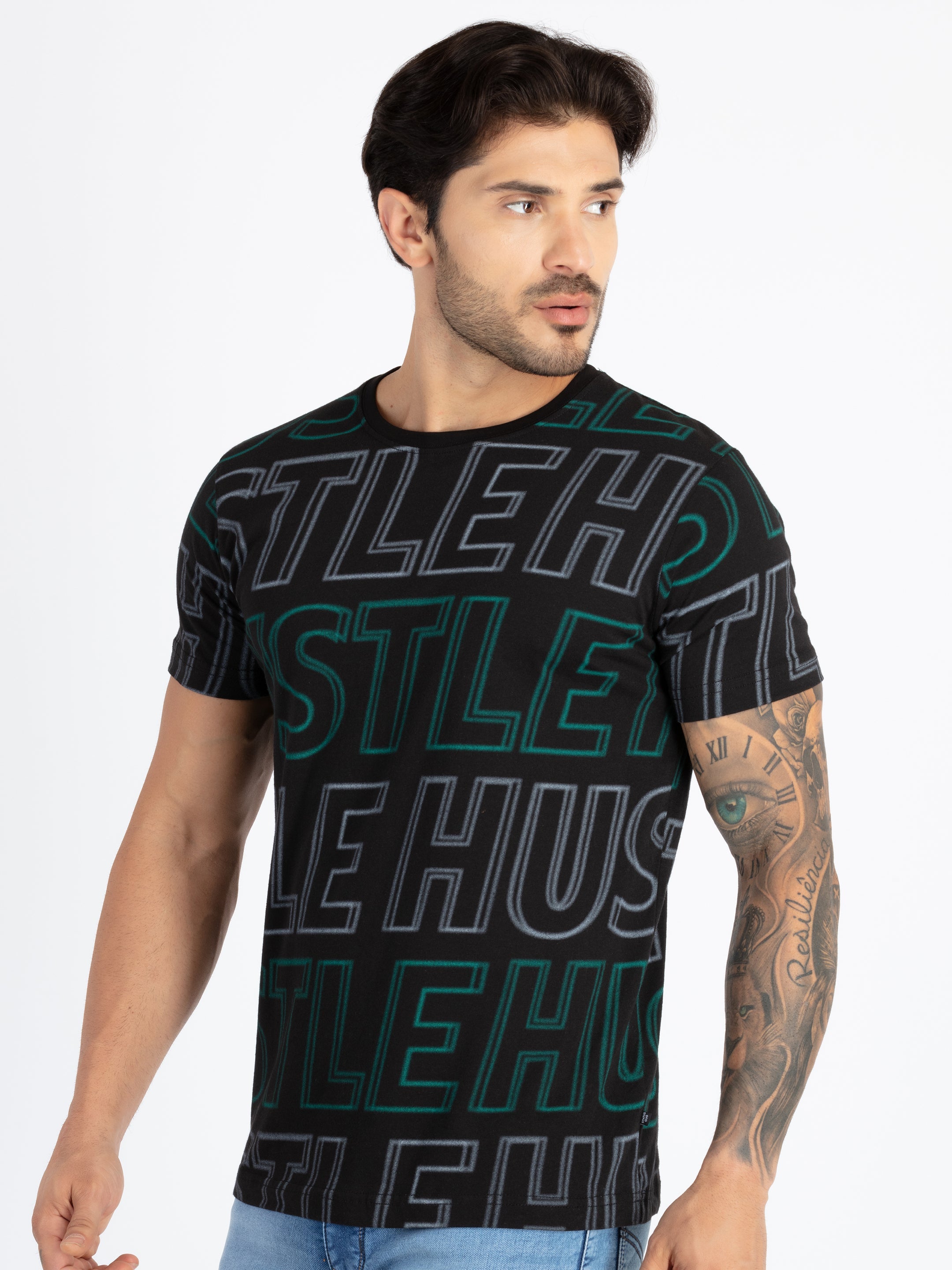 Mens All Over Printed Round Neck T-Shirt Secondary image