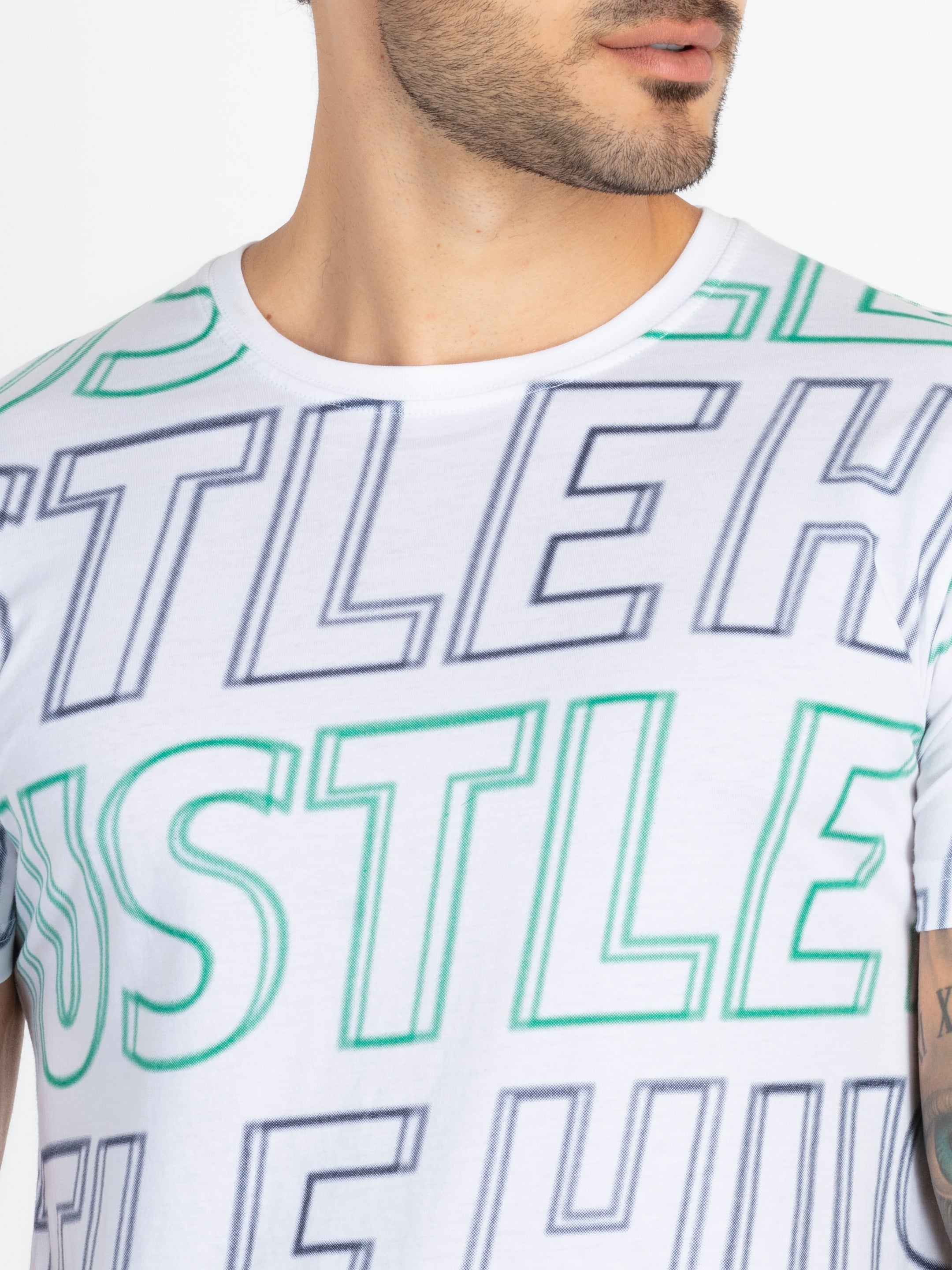 Mens All Over Printed Round Neck T-Shirt