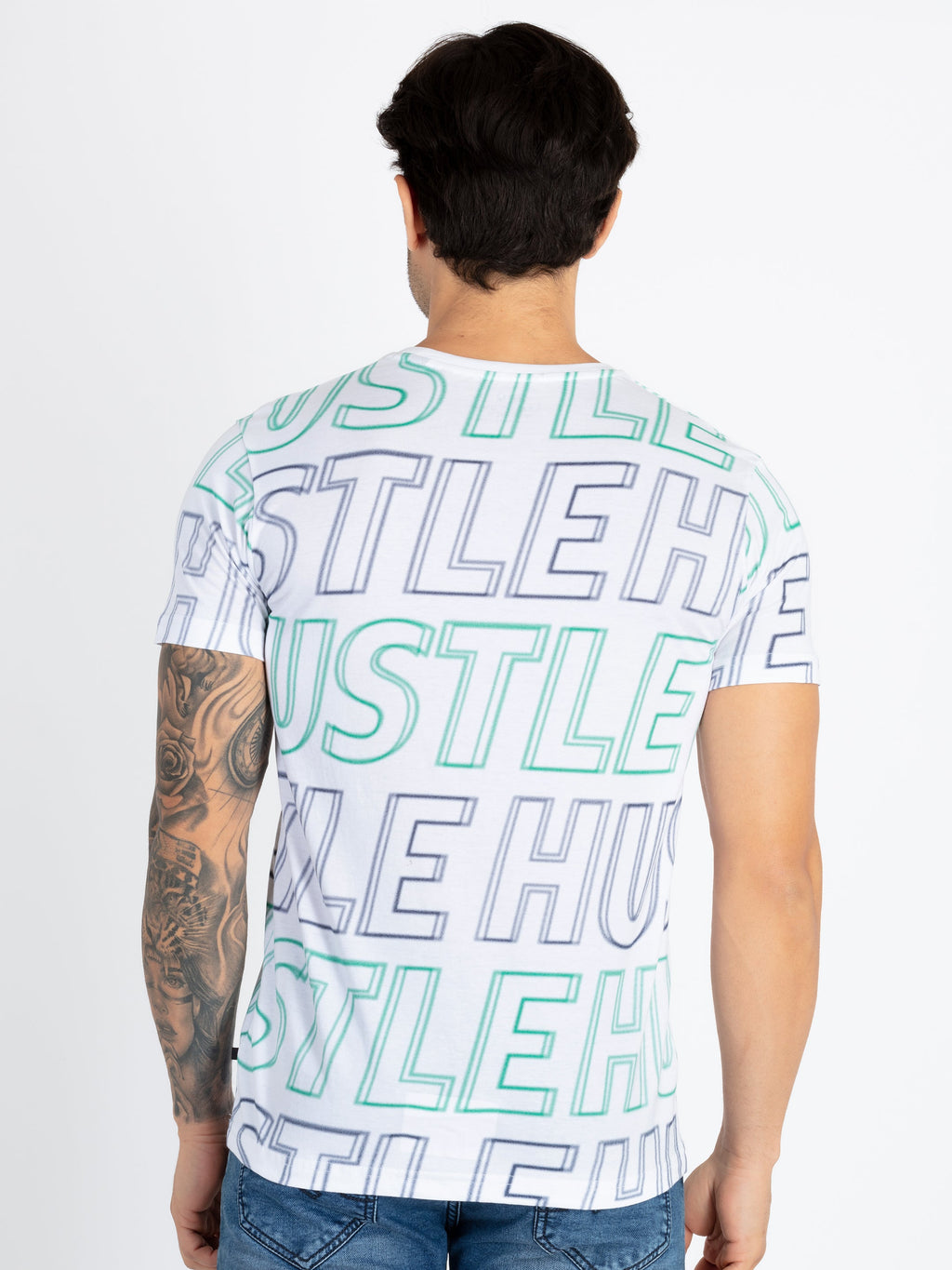Mens All Over Printed Round Neck T-Shirt