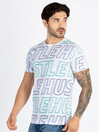 Mens All Over Printed Round Neck T-Shirt