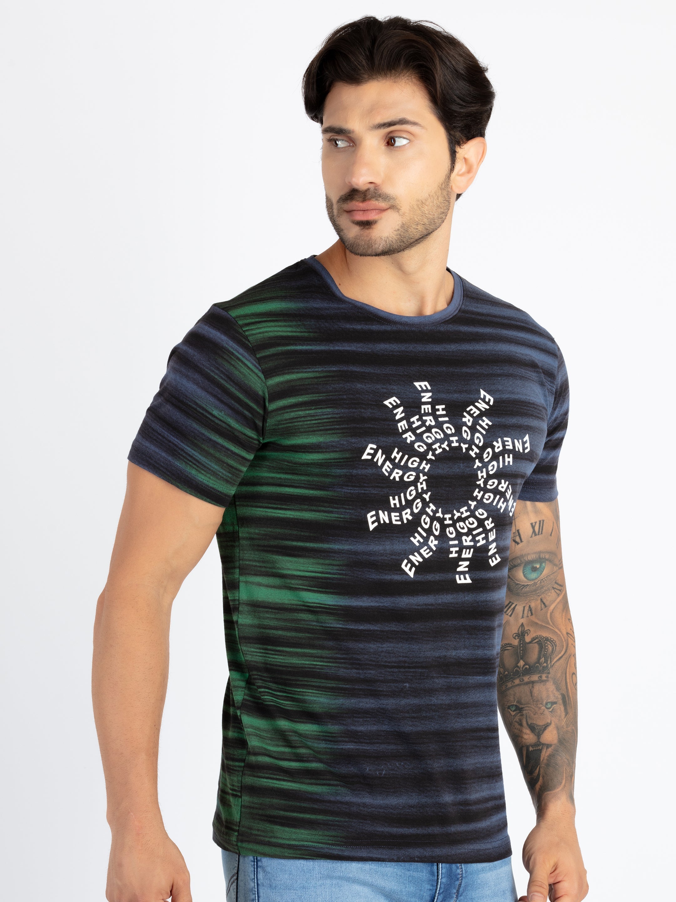 Mens All Over Printed Round Neck T-Shirt Secondary image