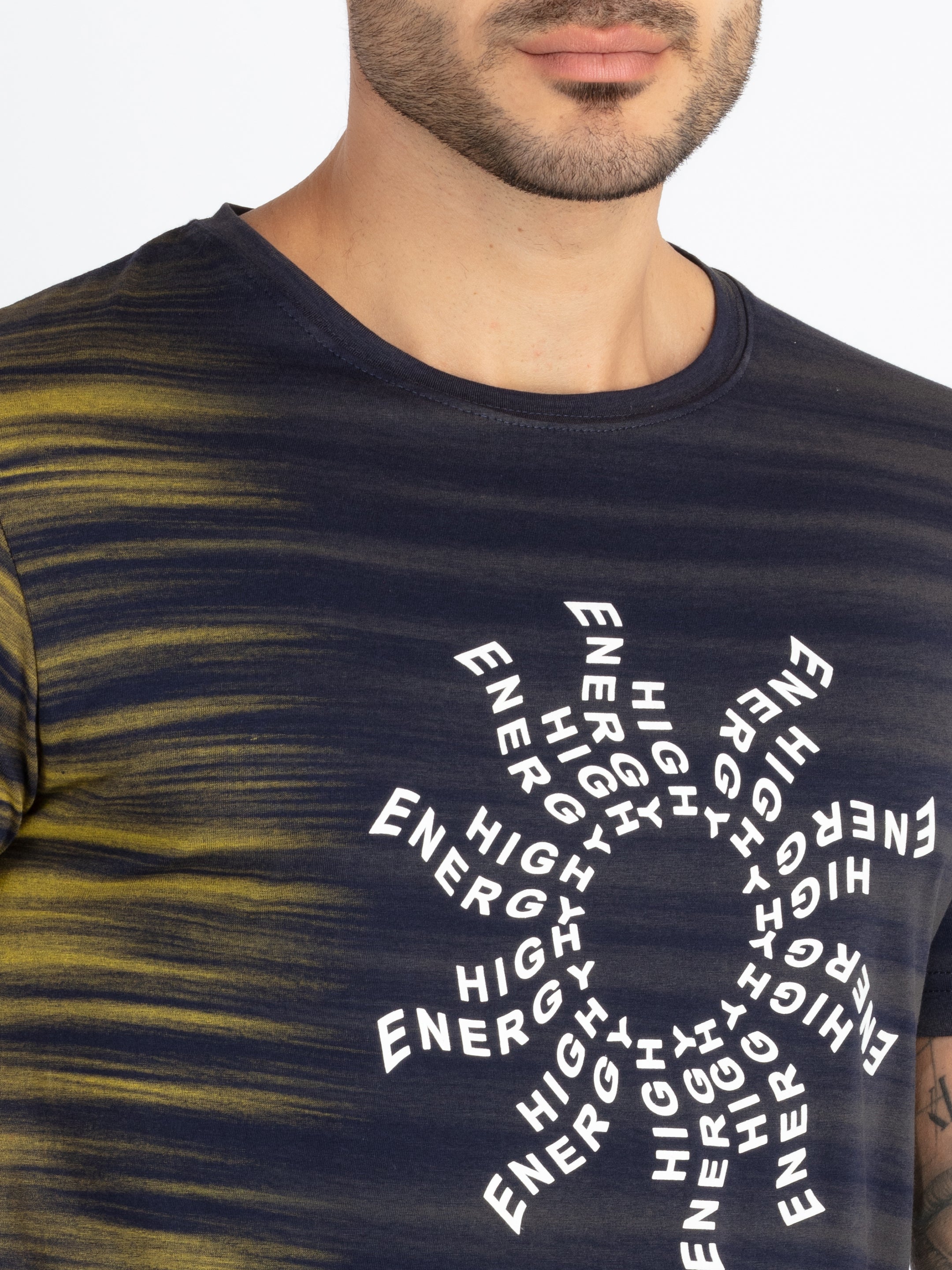 Mens All Over Printed Round Neck T-Shirt