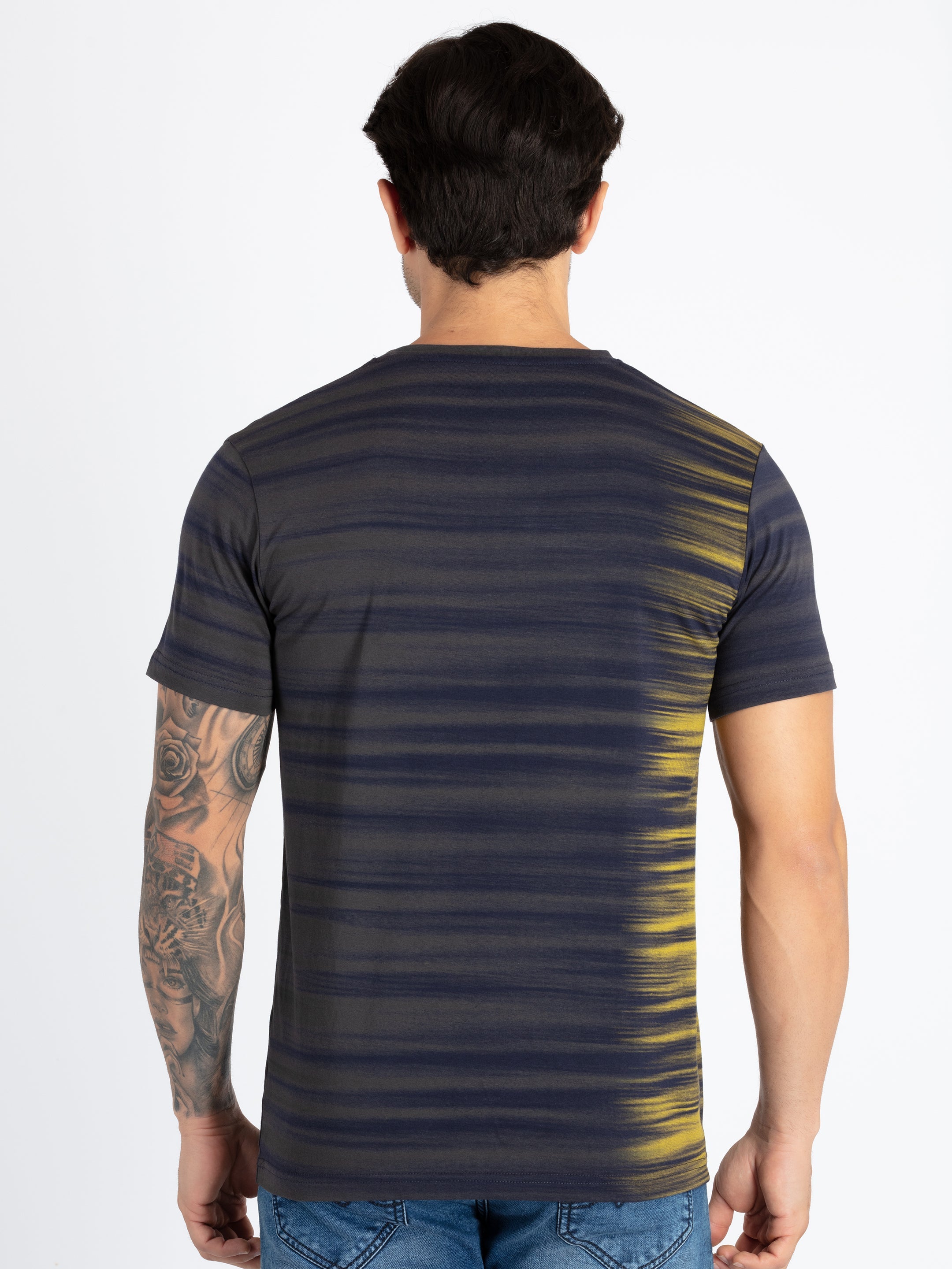 Mens All Over Printed Round Neck T-Shirt