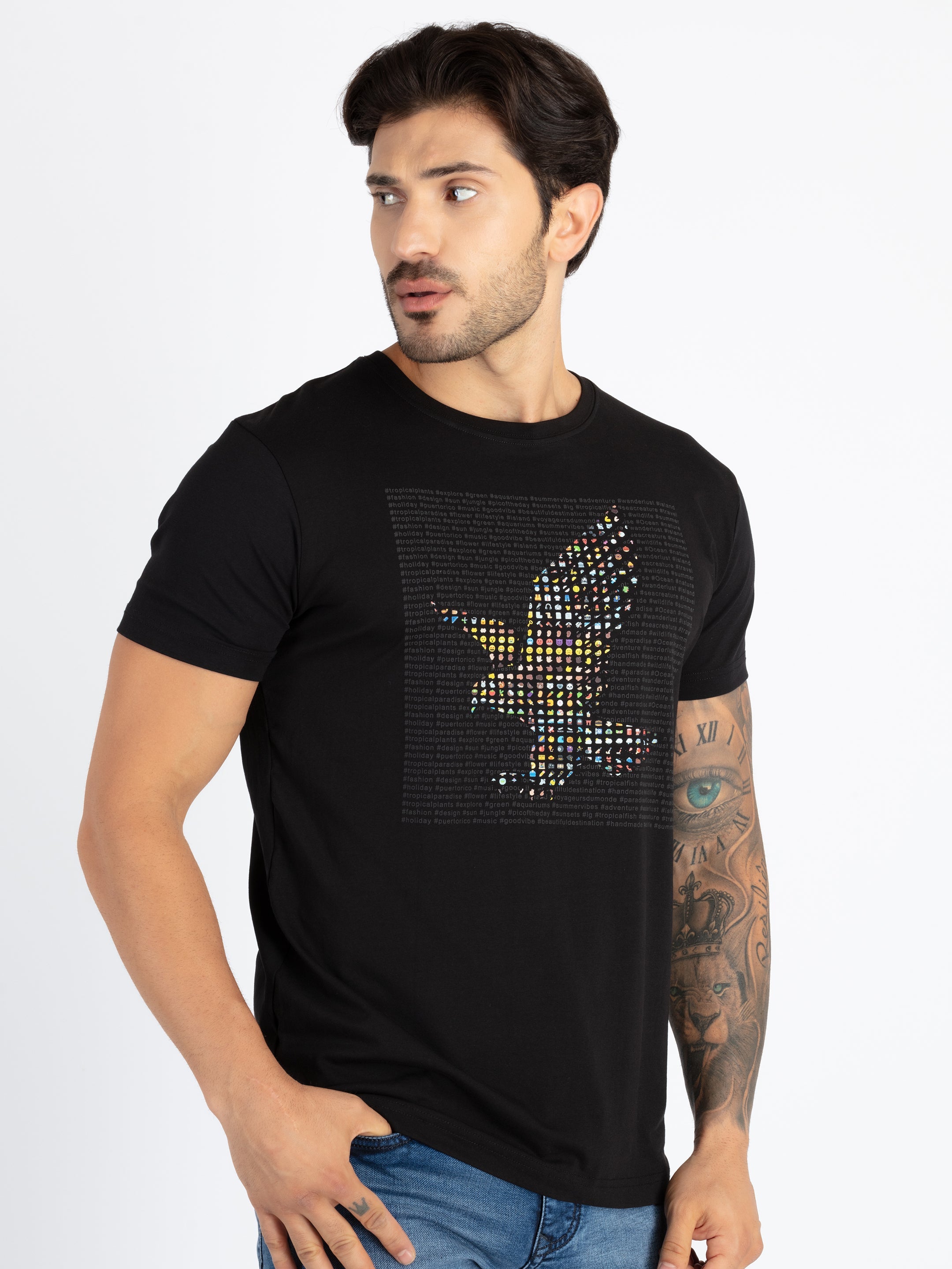 Mens Printed Round Neck T-Shirt Secondary image