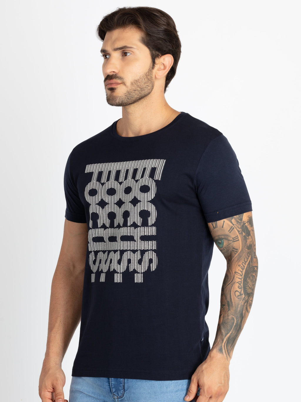 Mens Printed Round Neck T-Shirt
