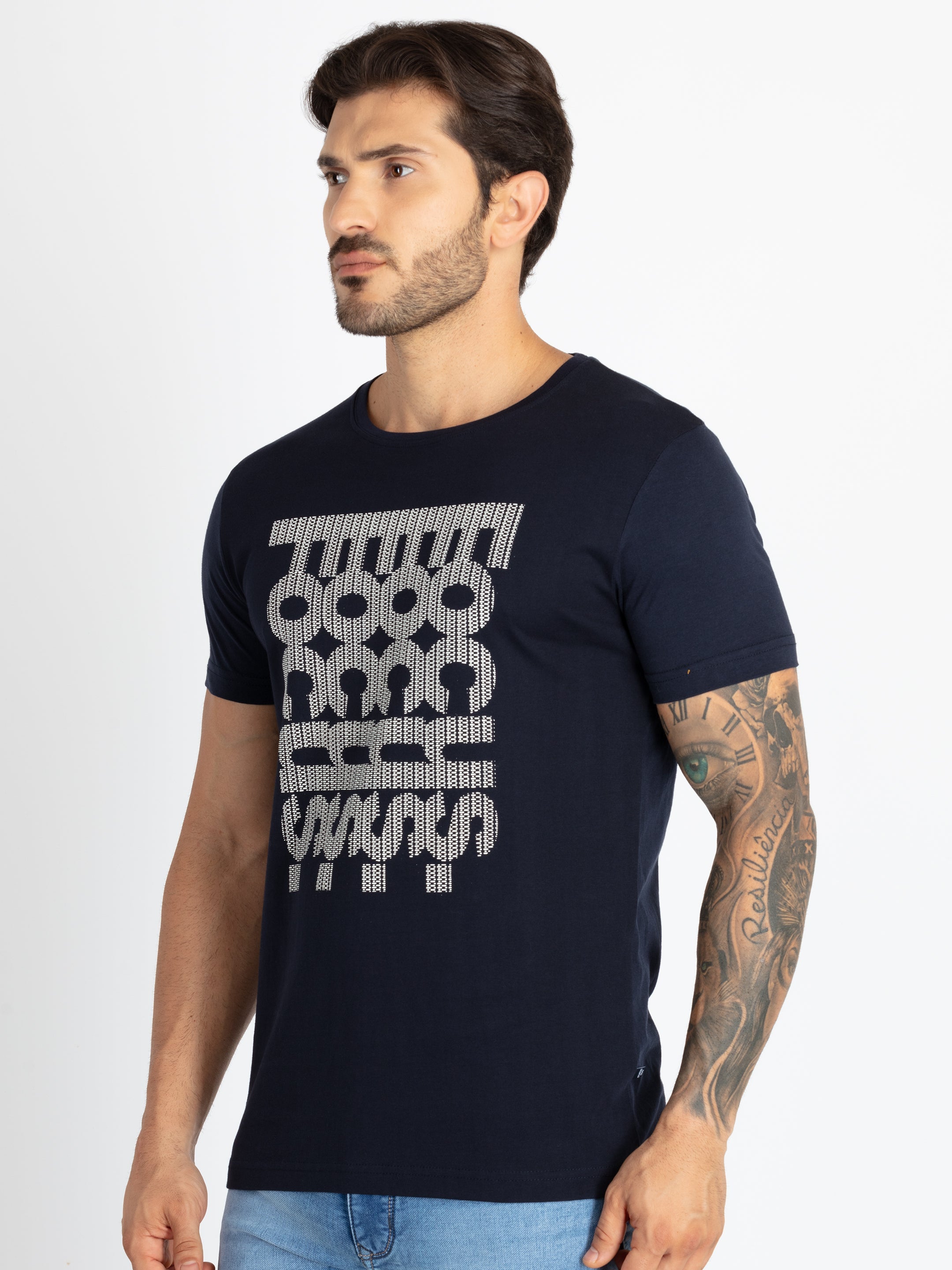 Mens Printed Round Neck T-Shirt