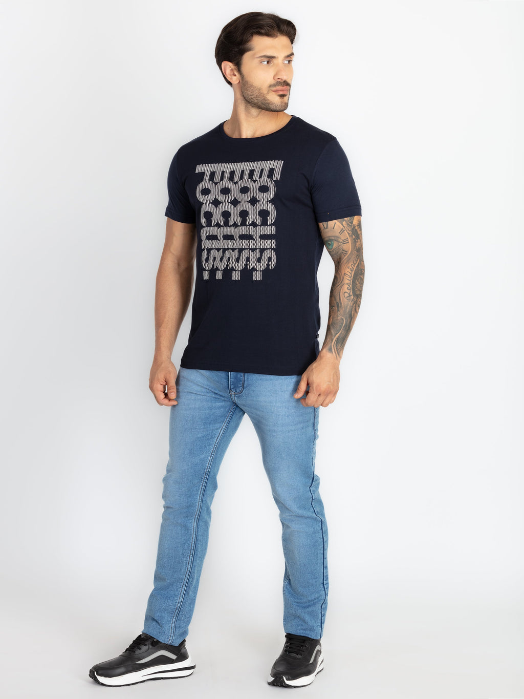 Mens Printed Round Neck T-Shirt