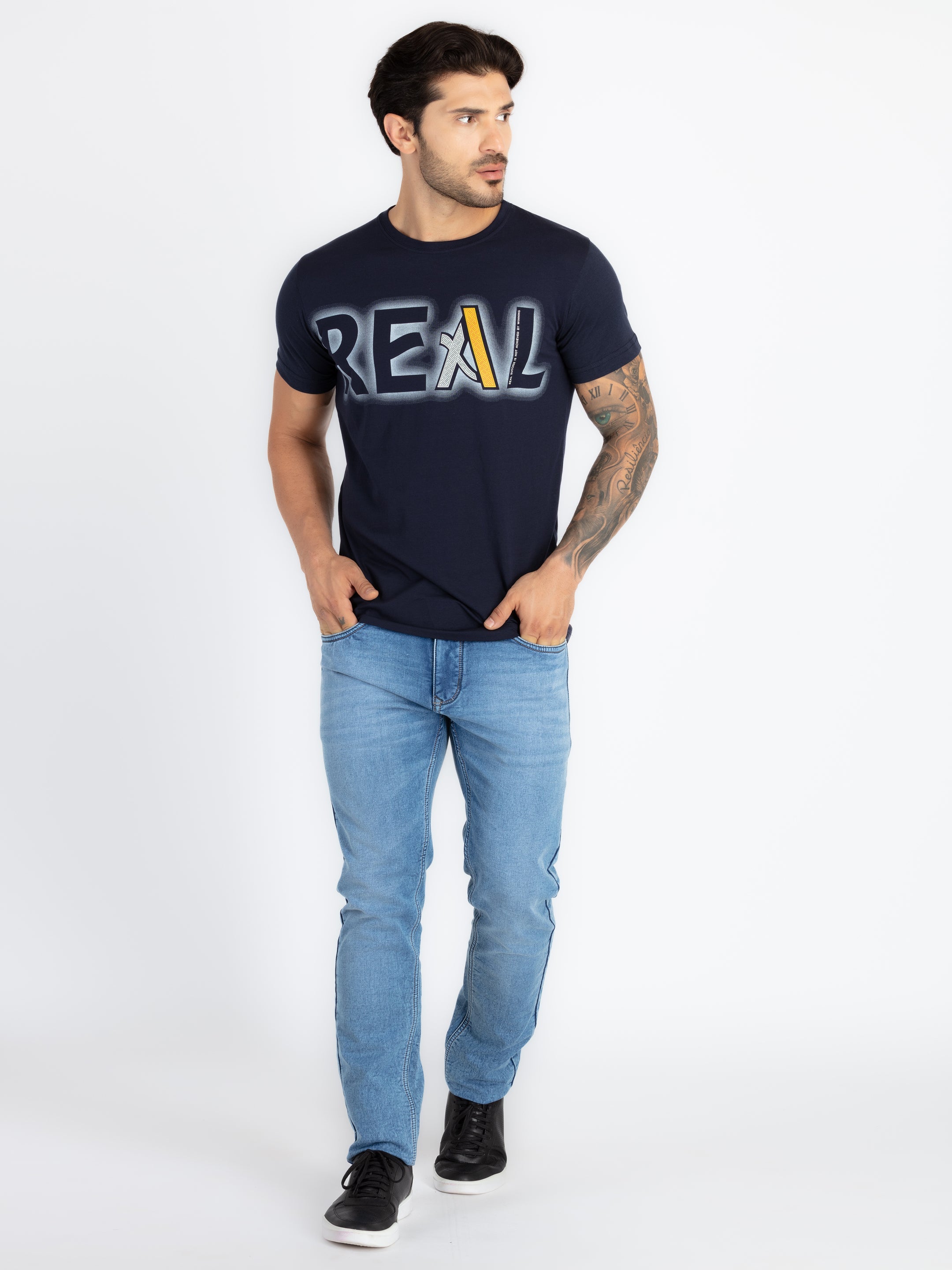 Men's Printed Round Neck T-Shirt