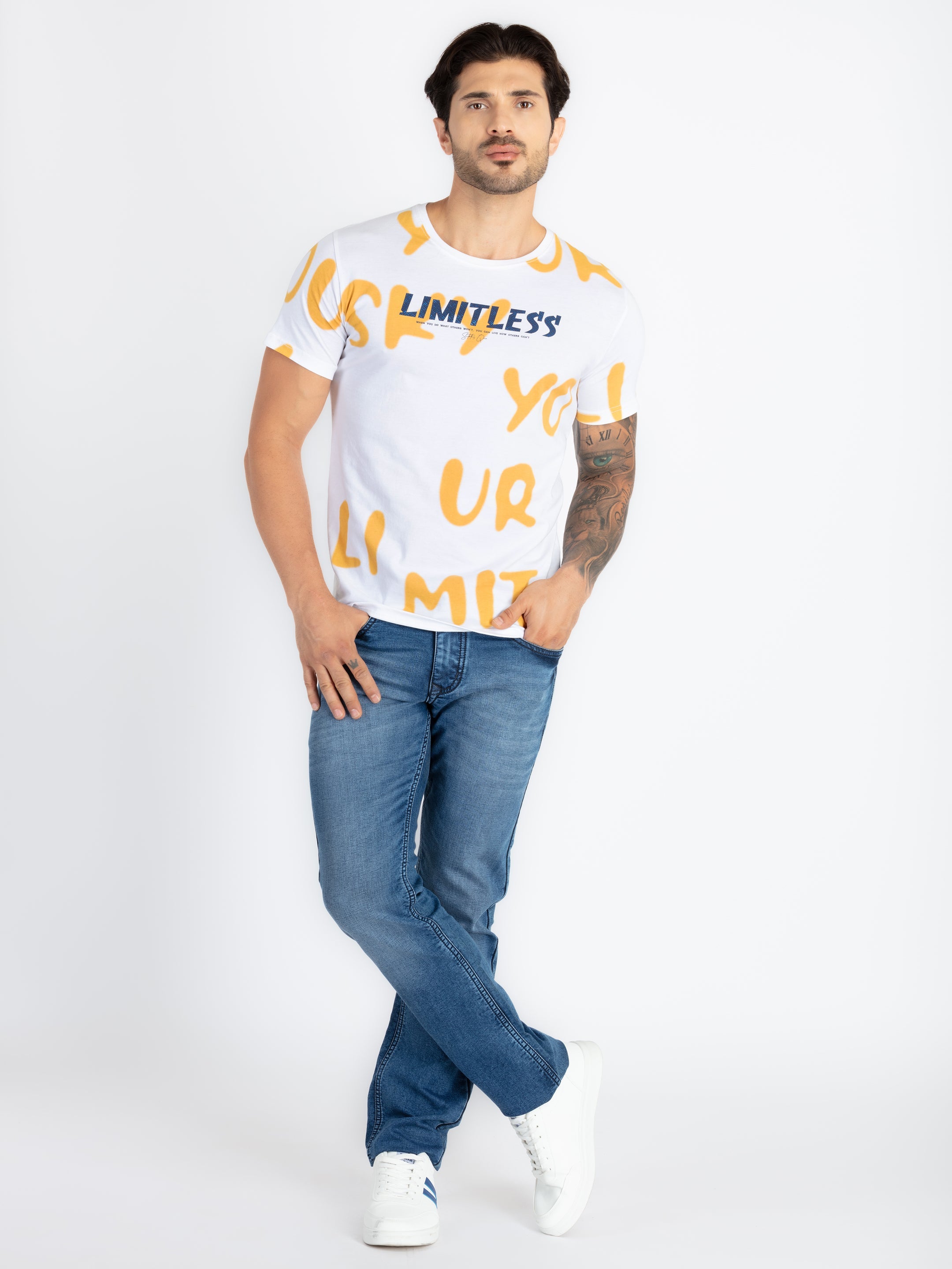 Mens Printed Round Neck T-Shirt