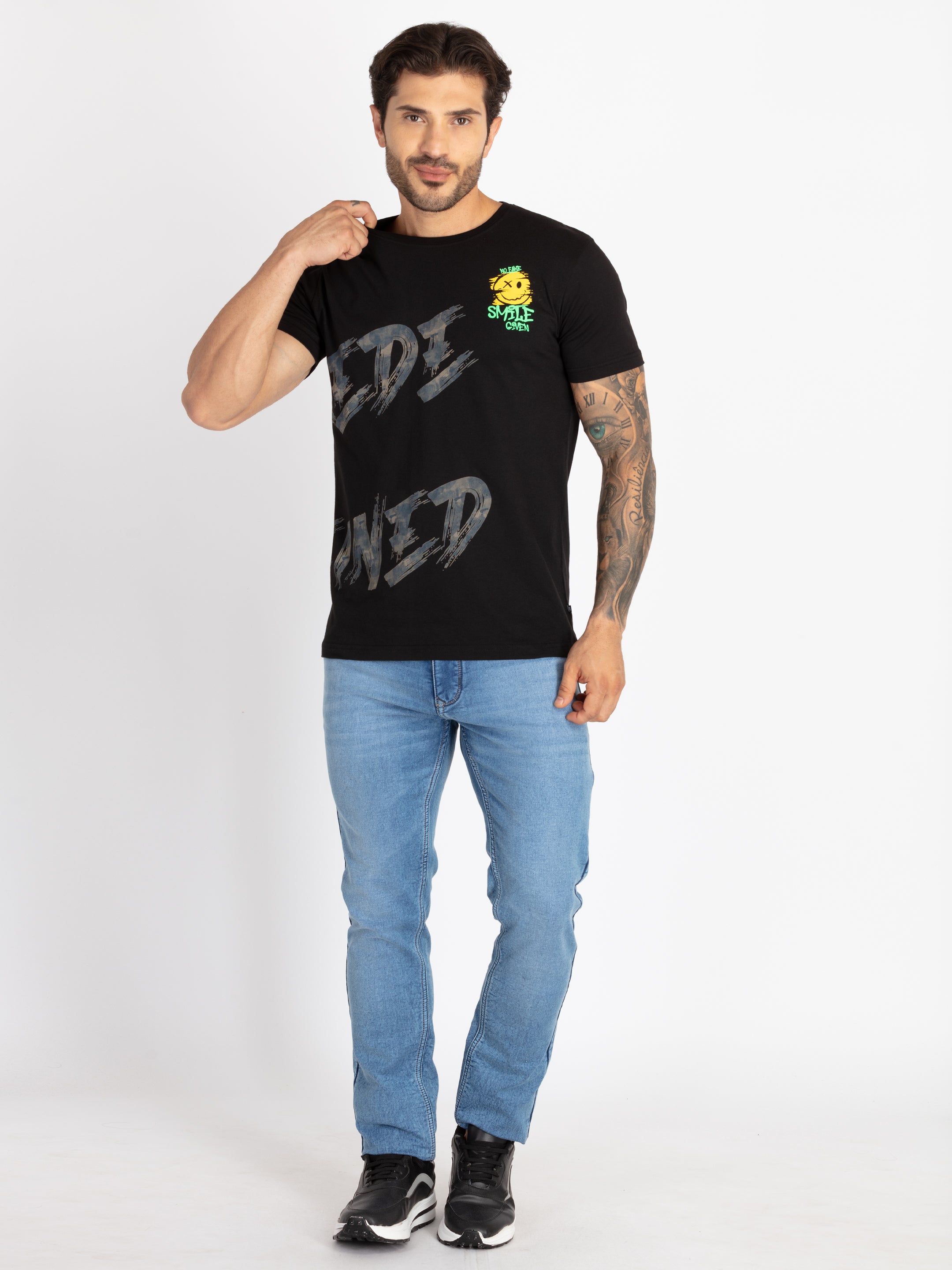 Mens Printed Round Neck T-Shirt