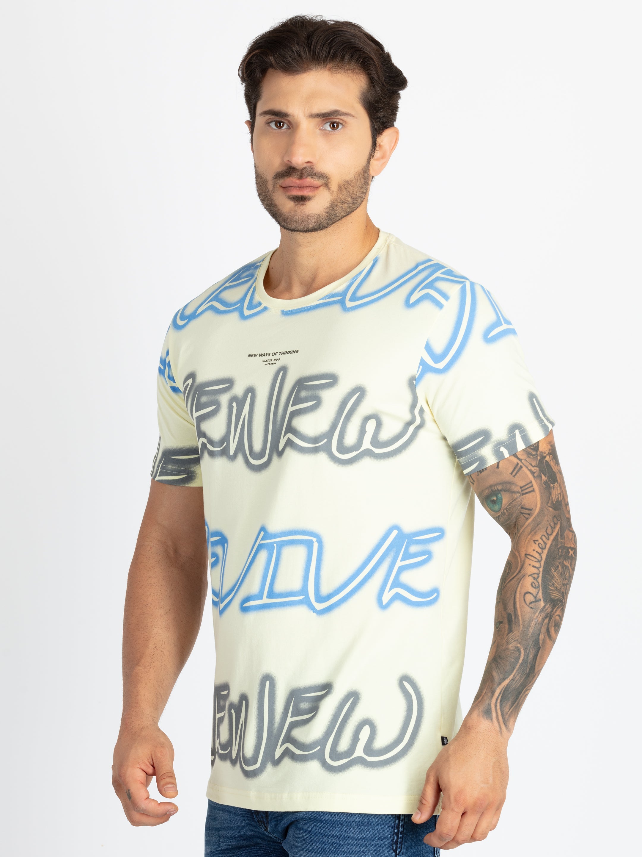 Mens Printed Round Neck T-Shirt Secondary image