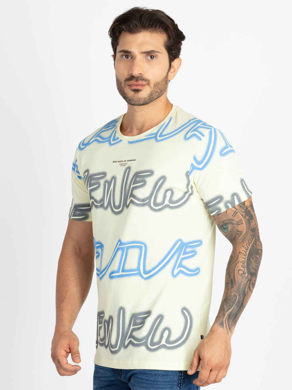Mens Printed Round Neck T-Shirt