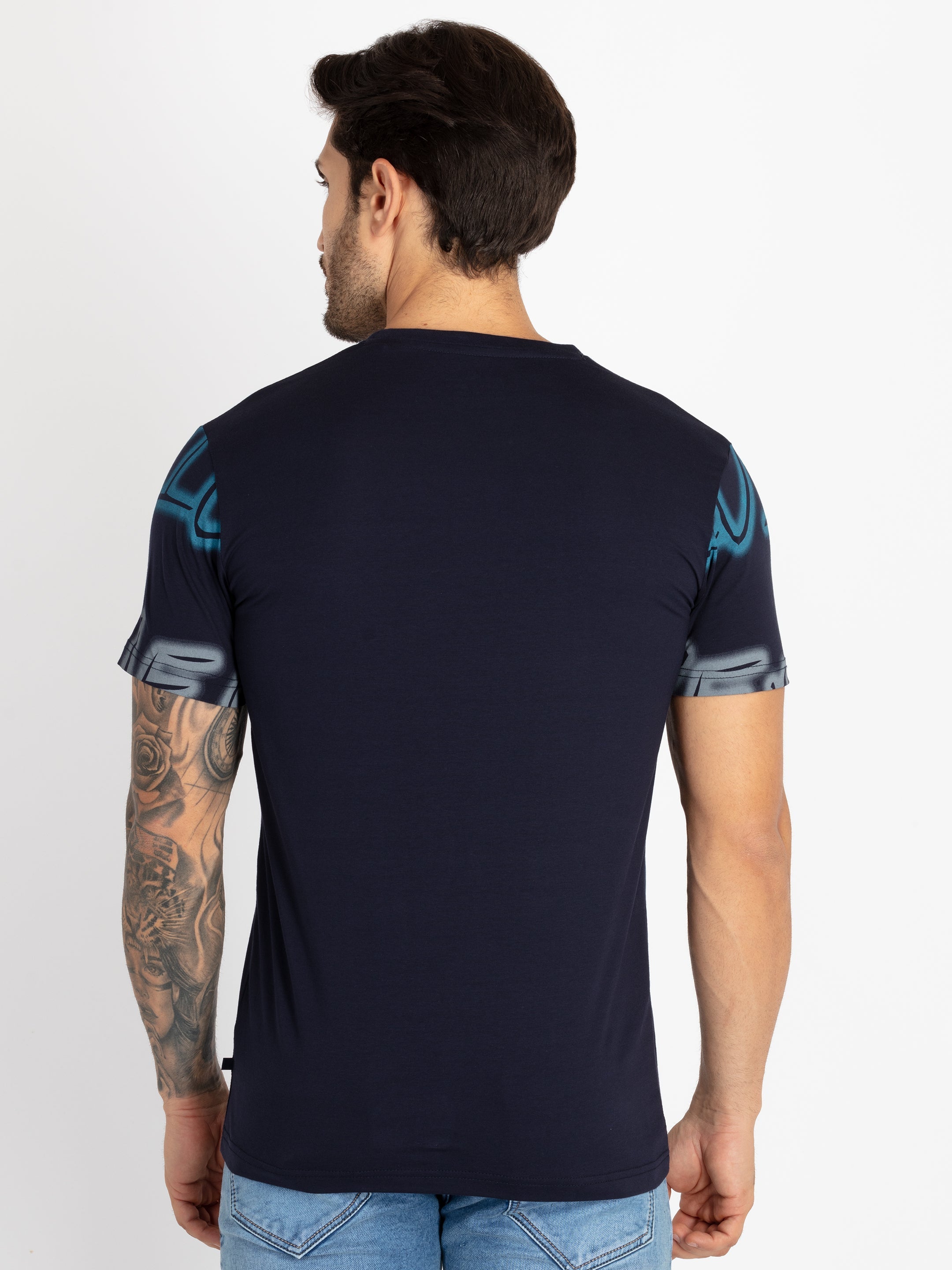 Mens Printed Round Neck T-Shirt