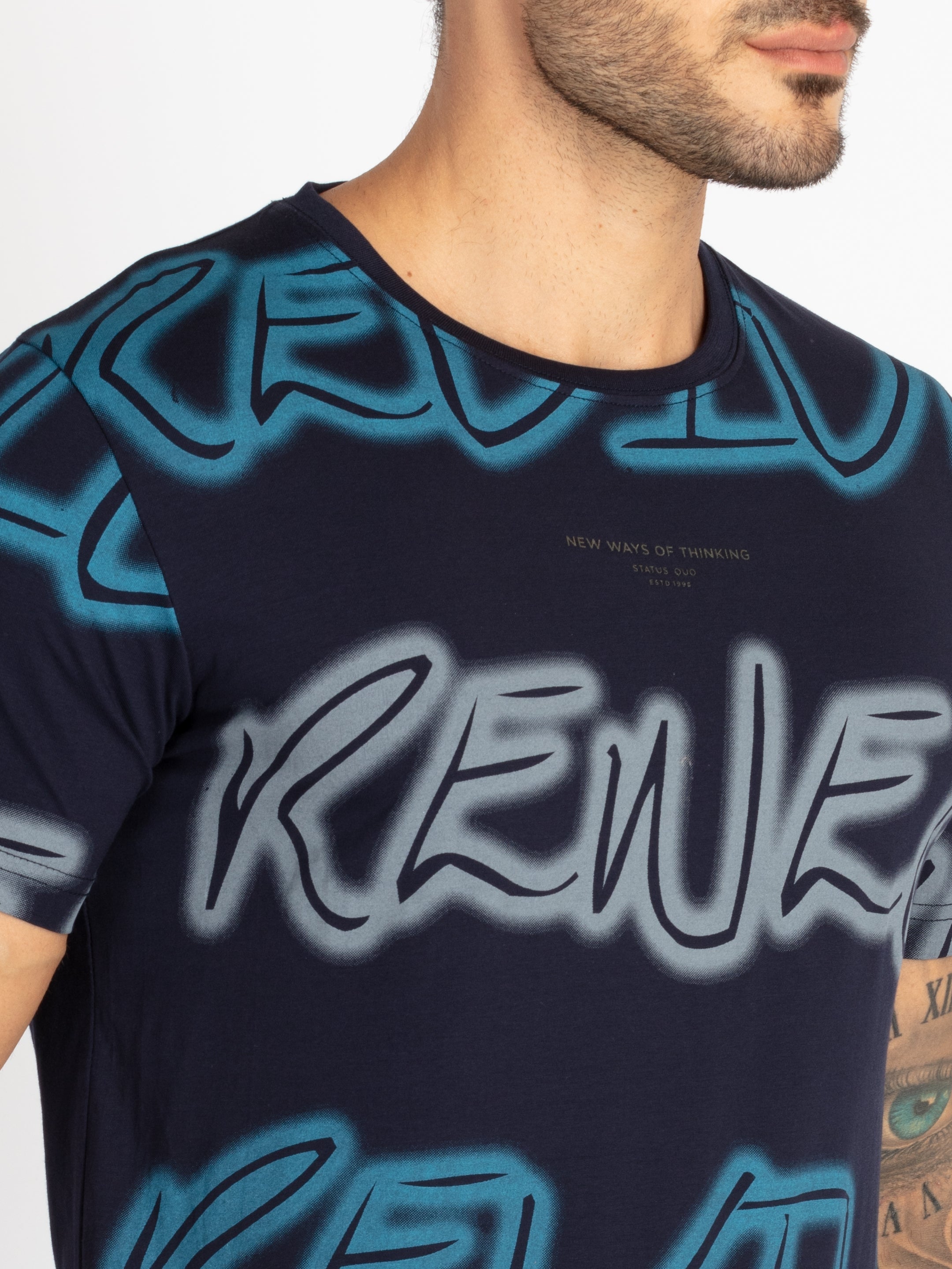Mens Printed Round Neck T-Shirt