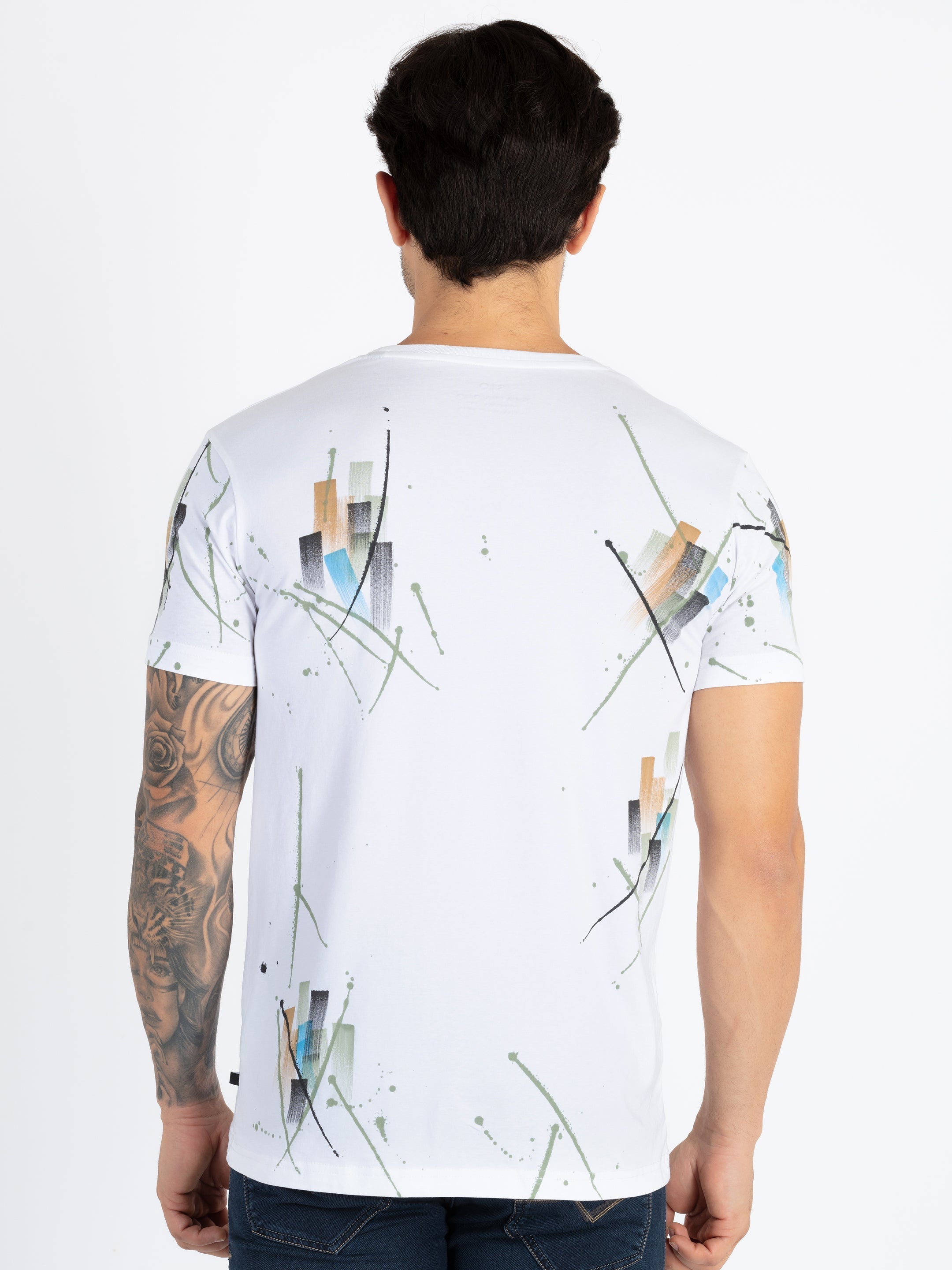 Mens All Over Printed Round Neck T-Shirt