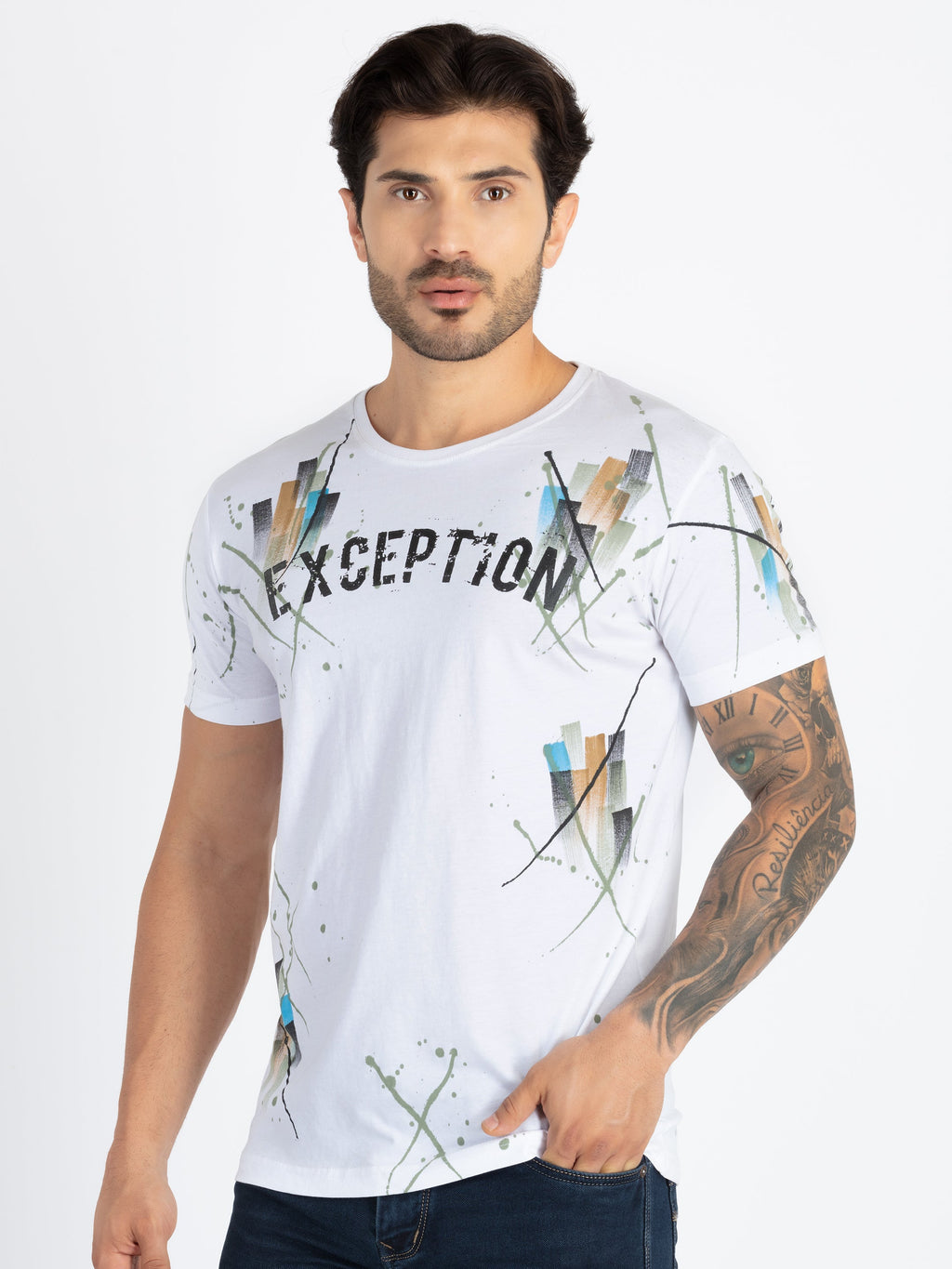 Mens All Over Printed Round Neck T-Shirt