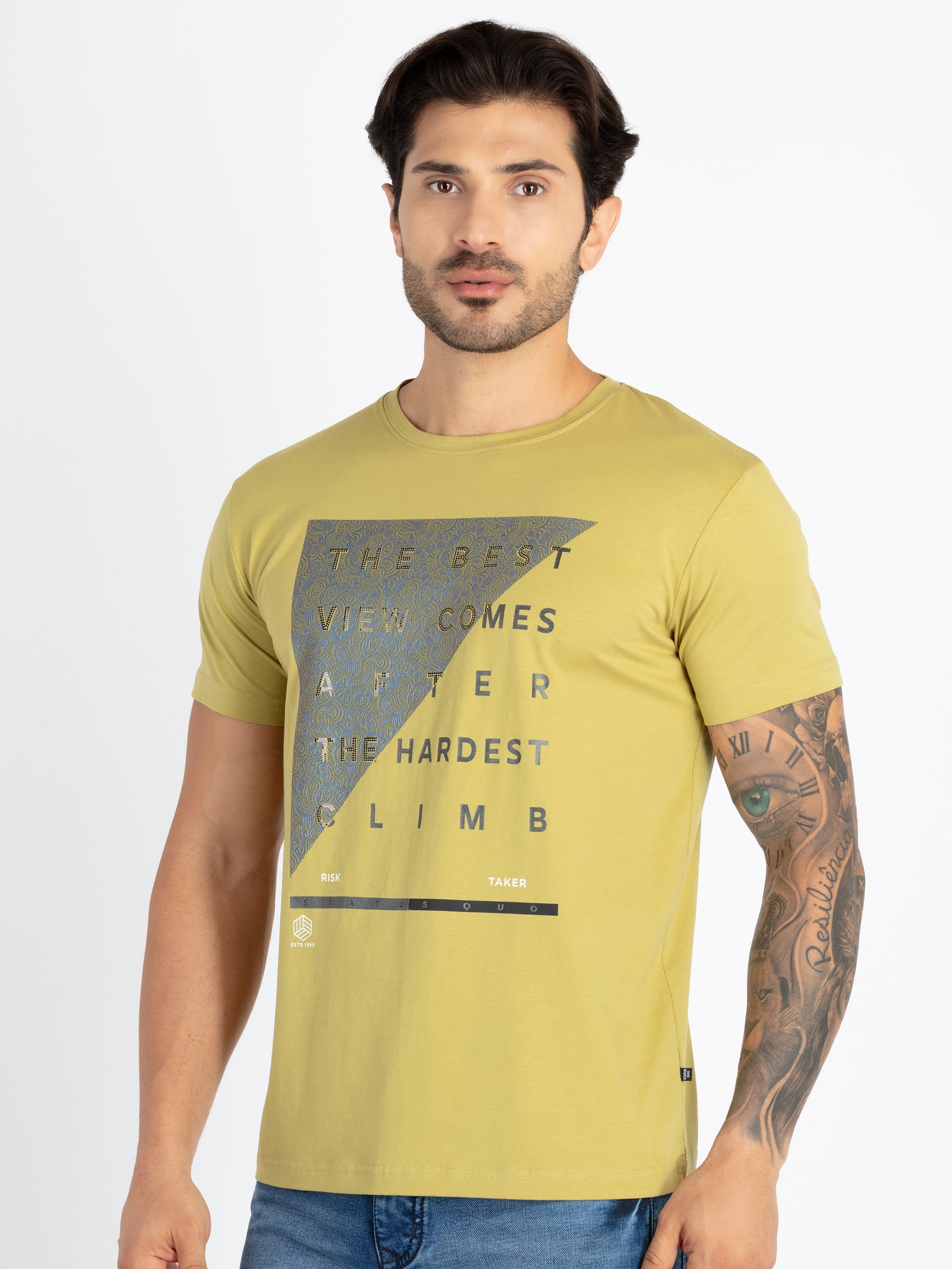 Mens Printed Round Neck T-Shirt