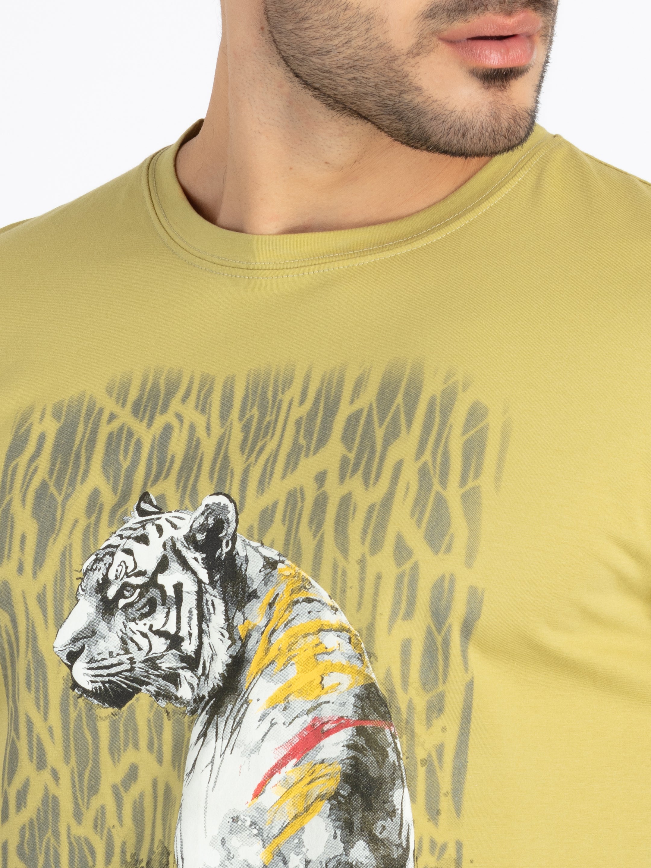 Mens Printed Round Neck T-Shirt