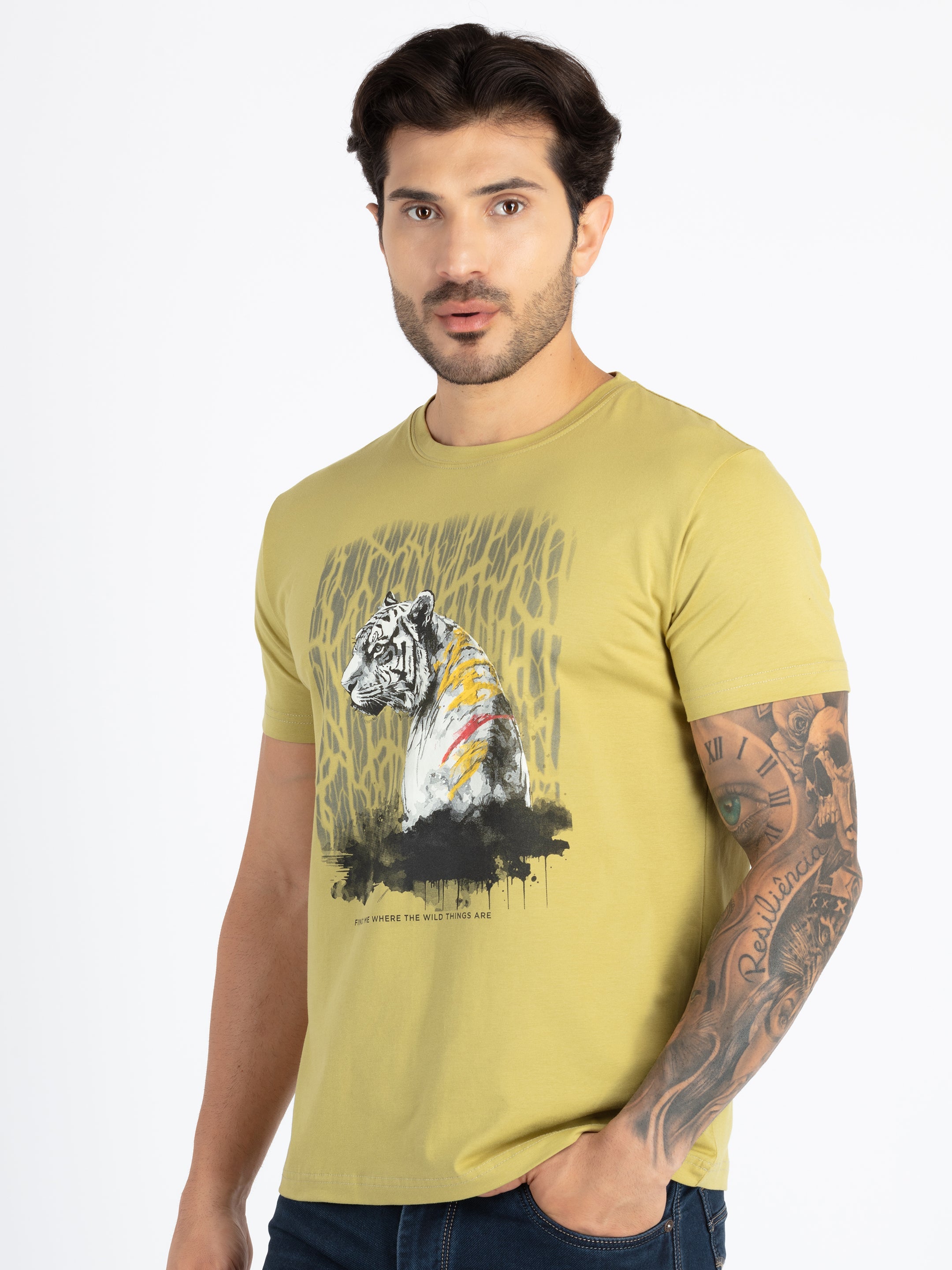 Mens Printed Round Neck T-Shirt Secondary image