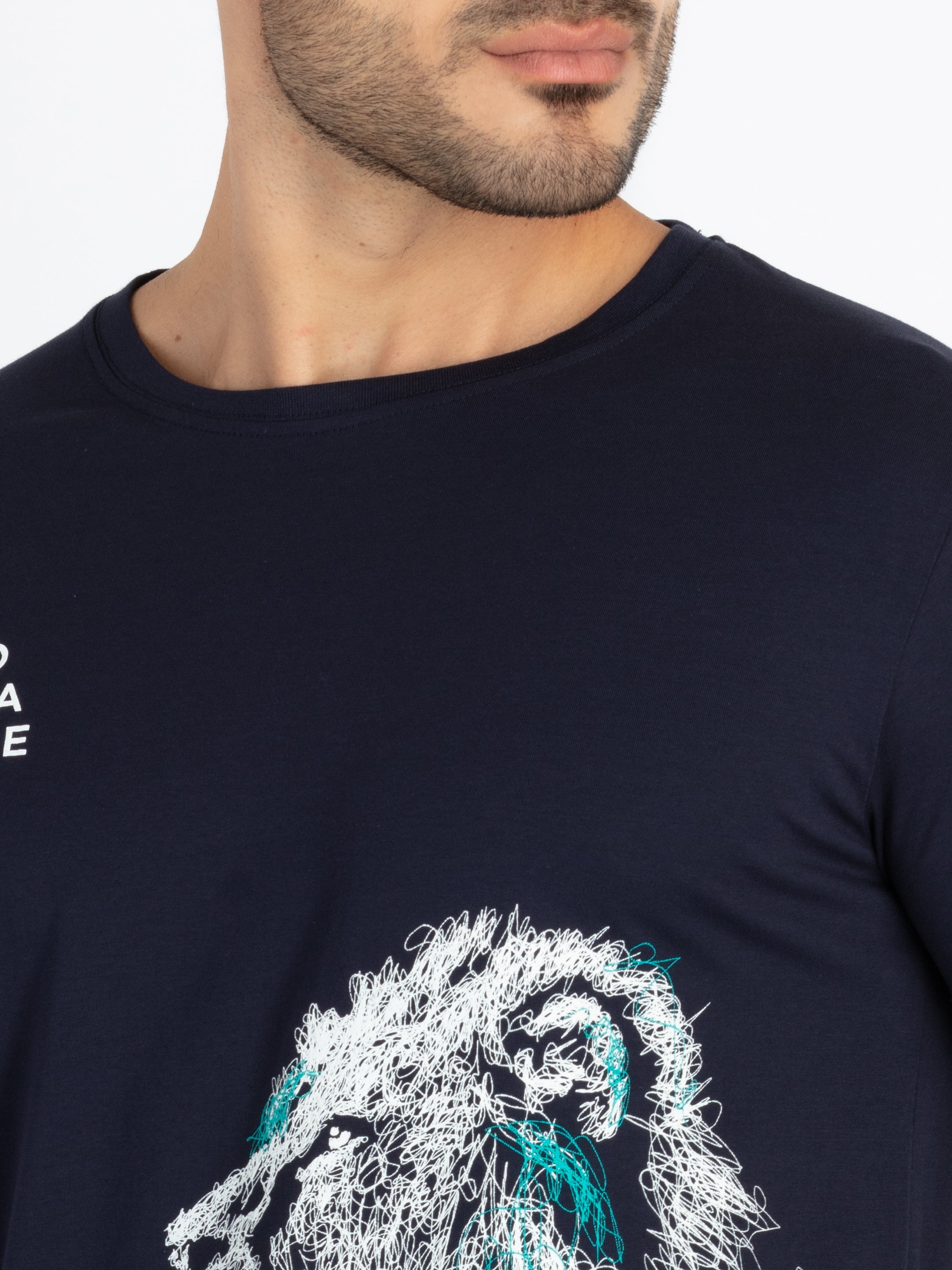 Mens Printed Round Neck T-Shirt