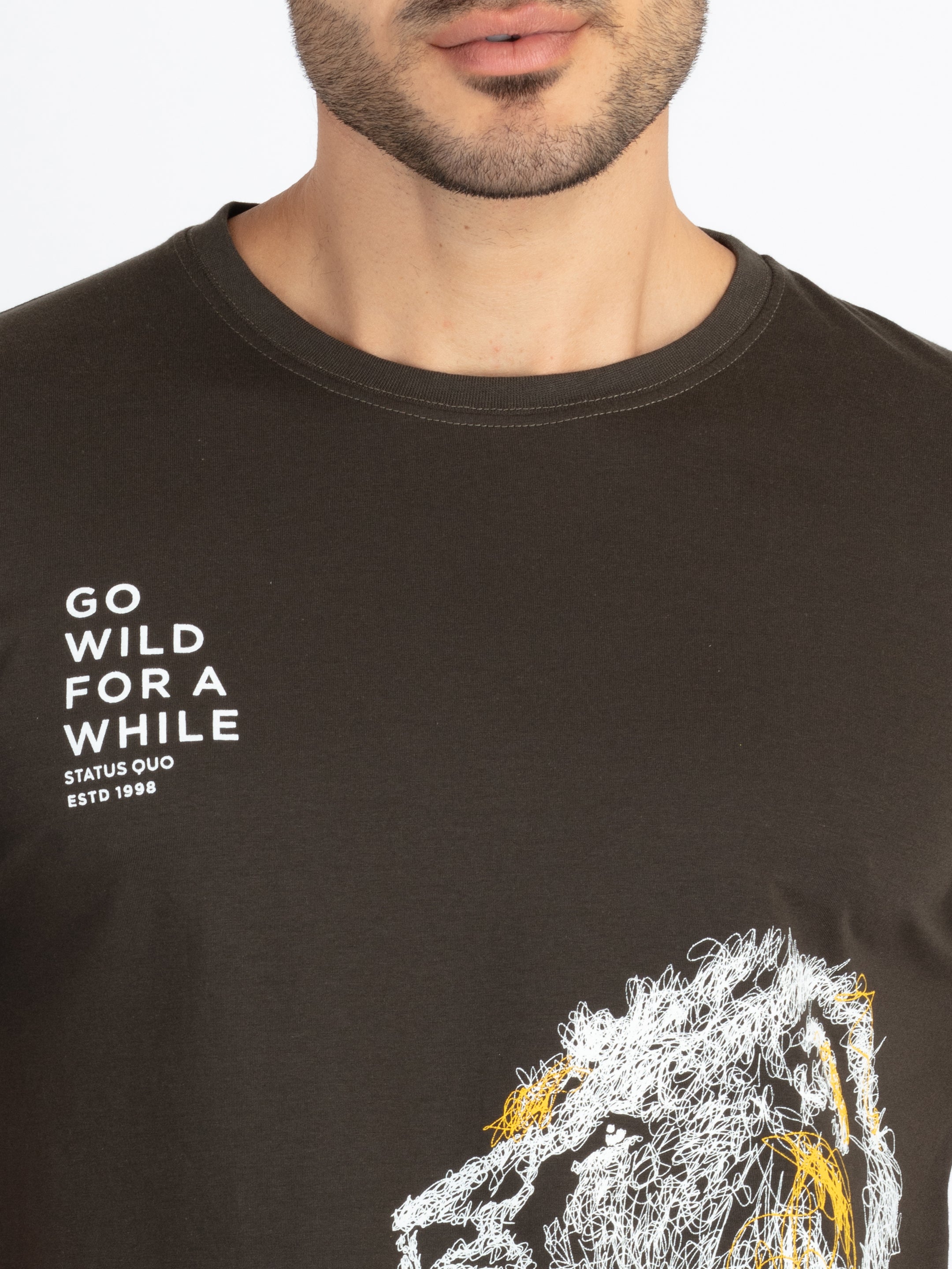 Mens Printed Round Neck T-Shirt
