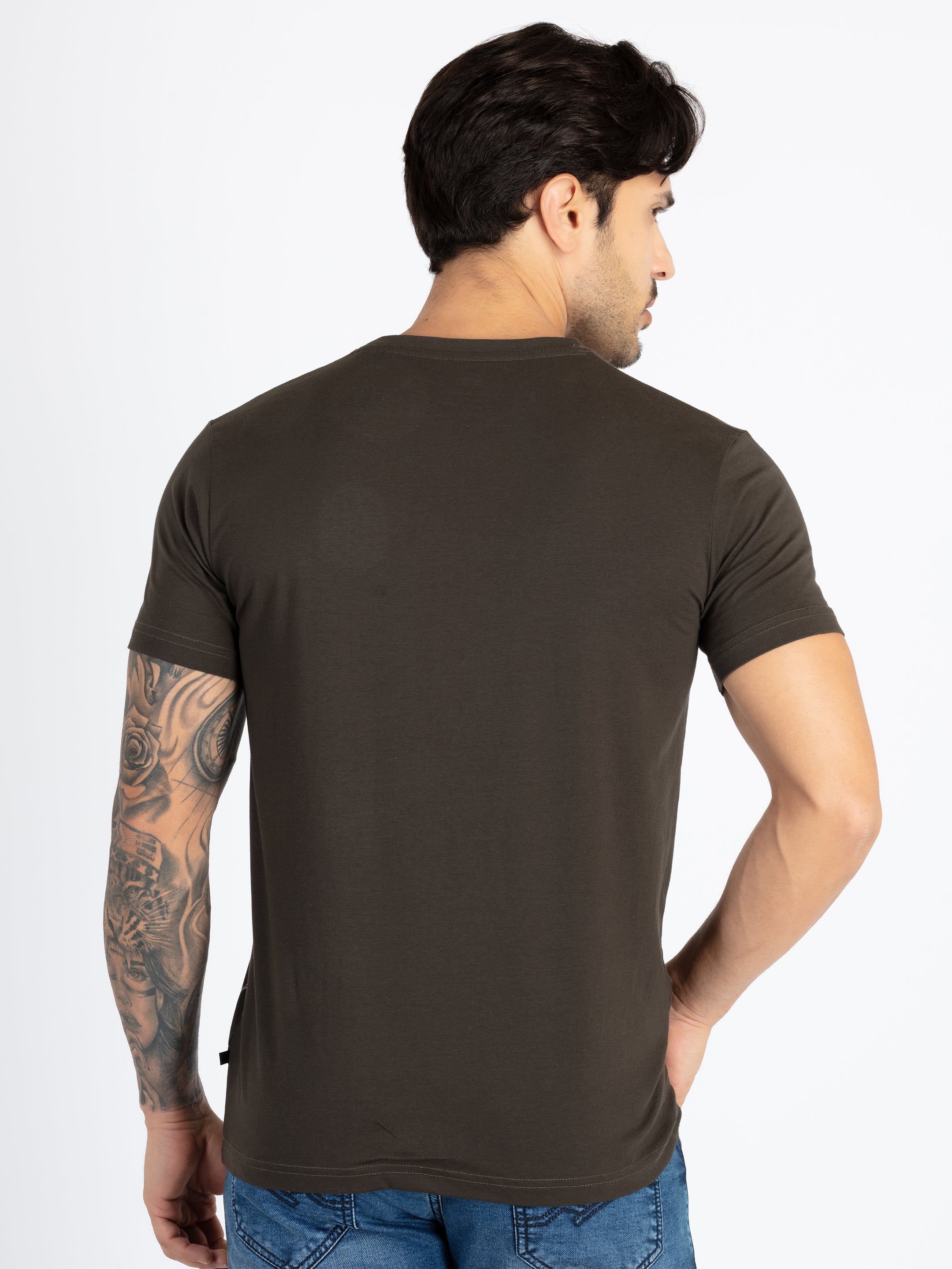 Mens Printed Round Neck T-Shirt