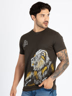 Mens Printed Round Neck T-Shirt