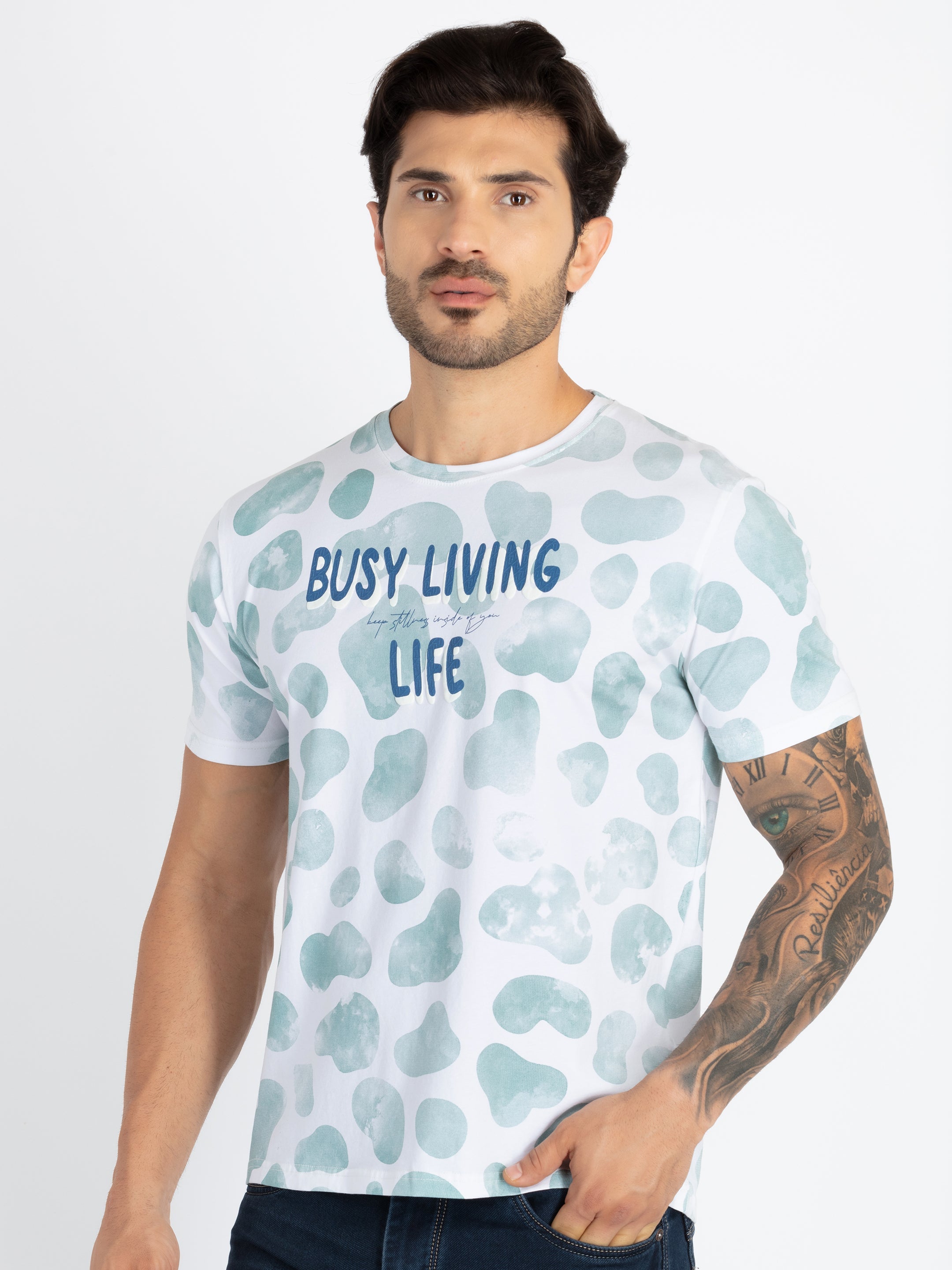 Mens All Over Printed Round Neck T-Shirt Secondary image