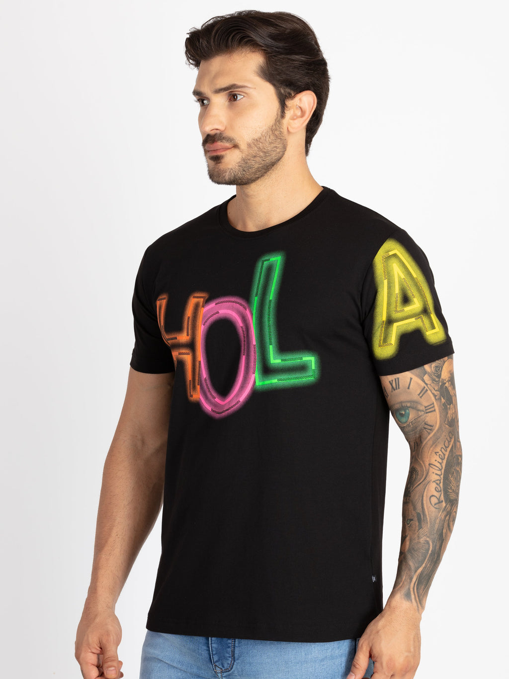 Mens Printed Round Neck T-Shirt