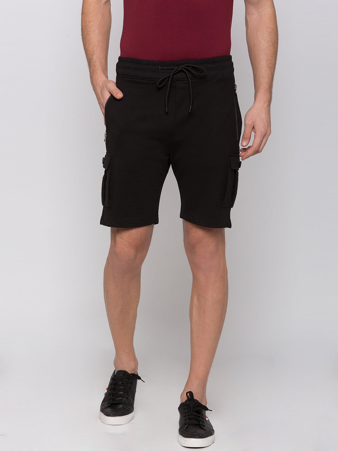 Regular Fit Trendy Black Shorts