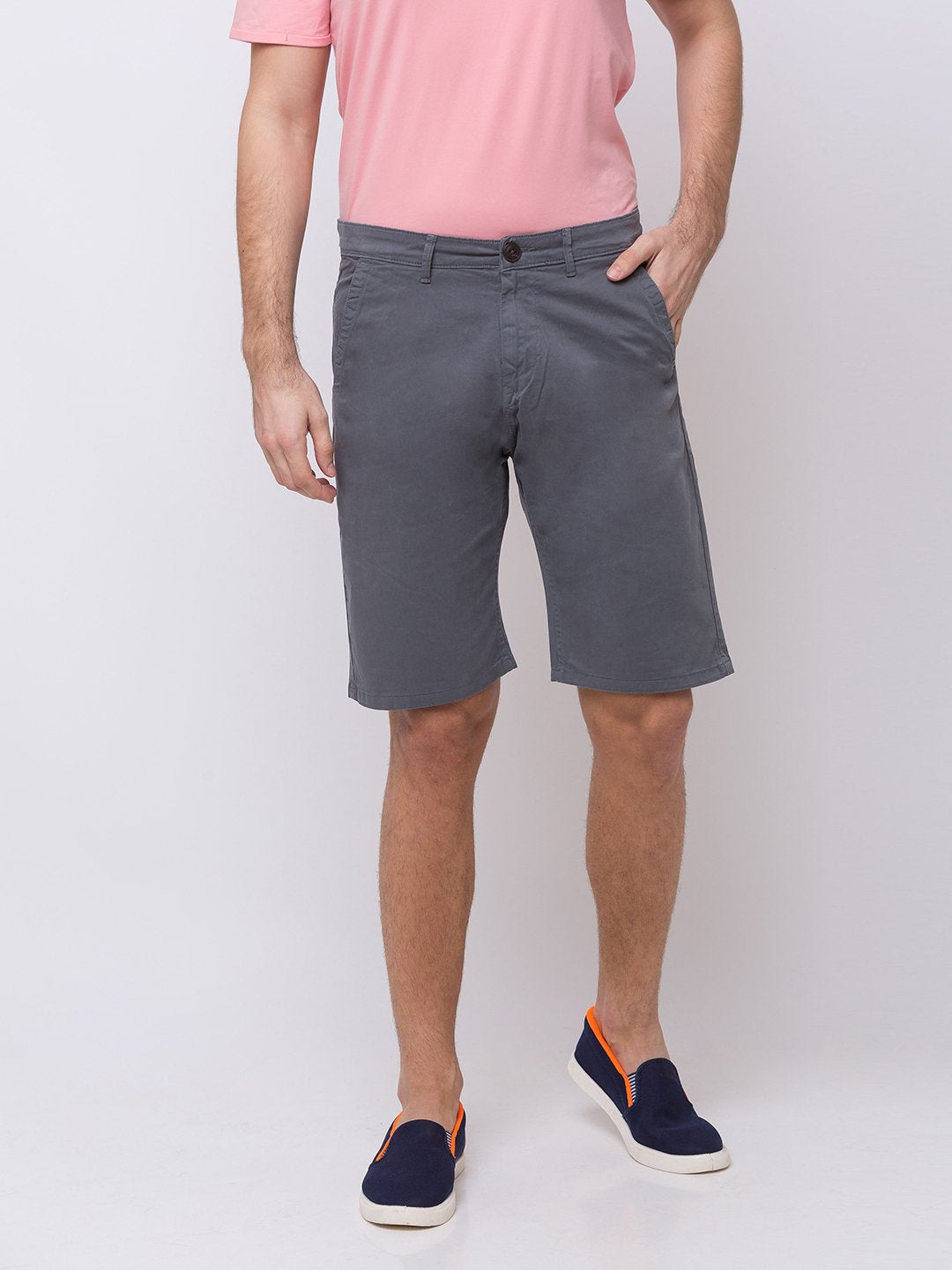 Status Quo |Charcoal Solid Woven Shorts - M, L, XL, XXL