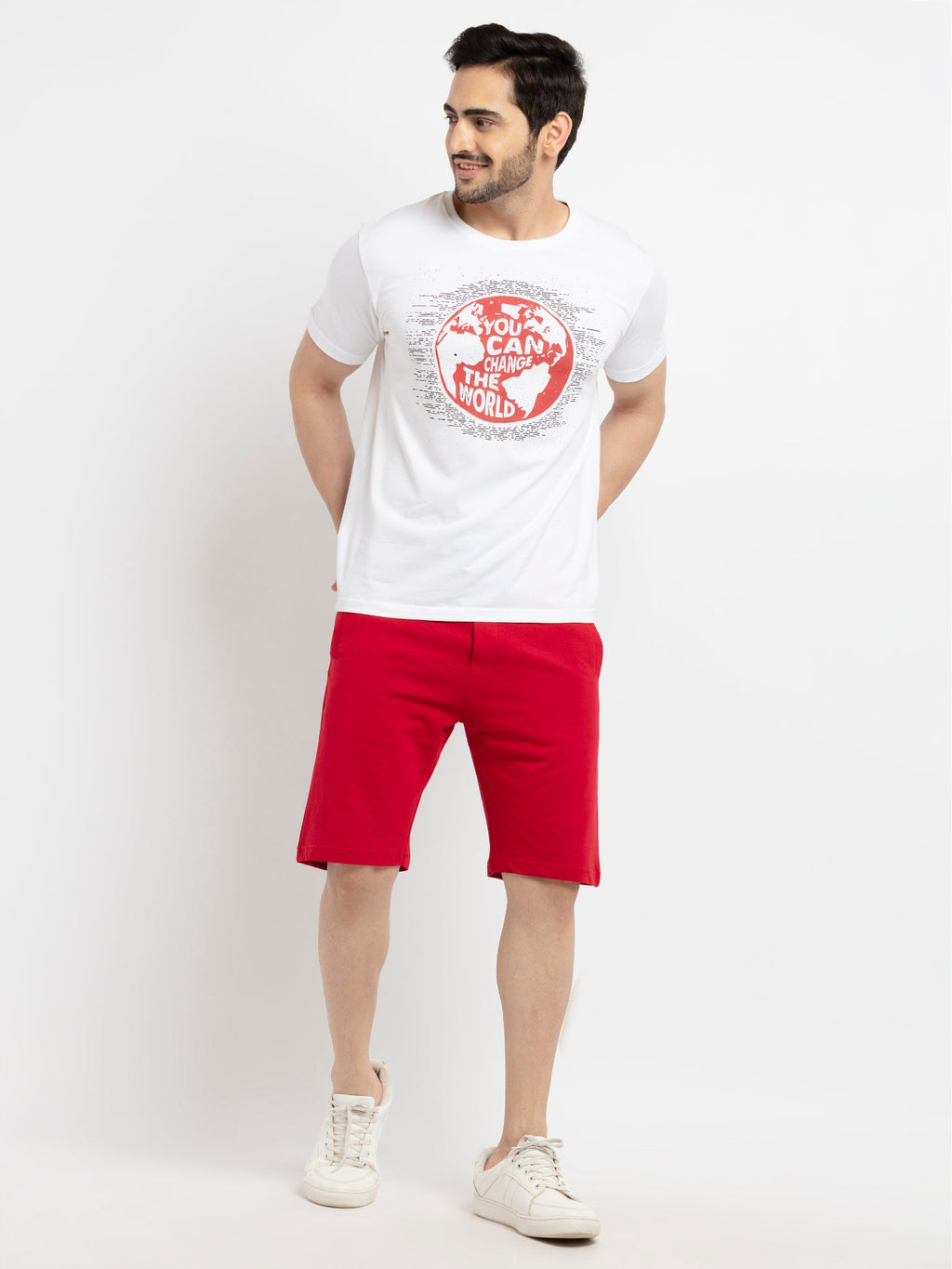 Mens Solid Regular Fit Short