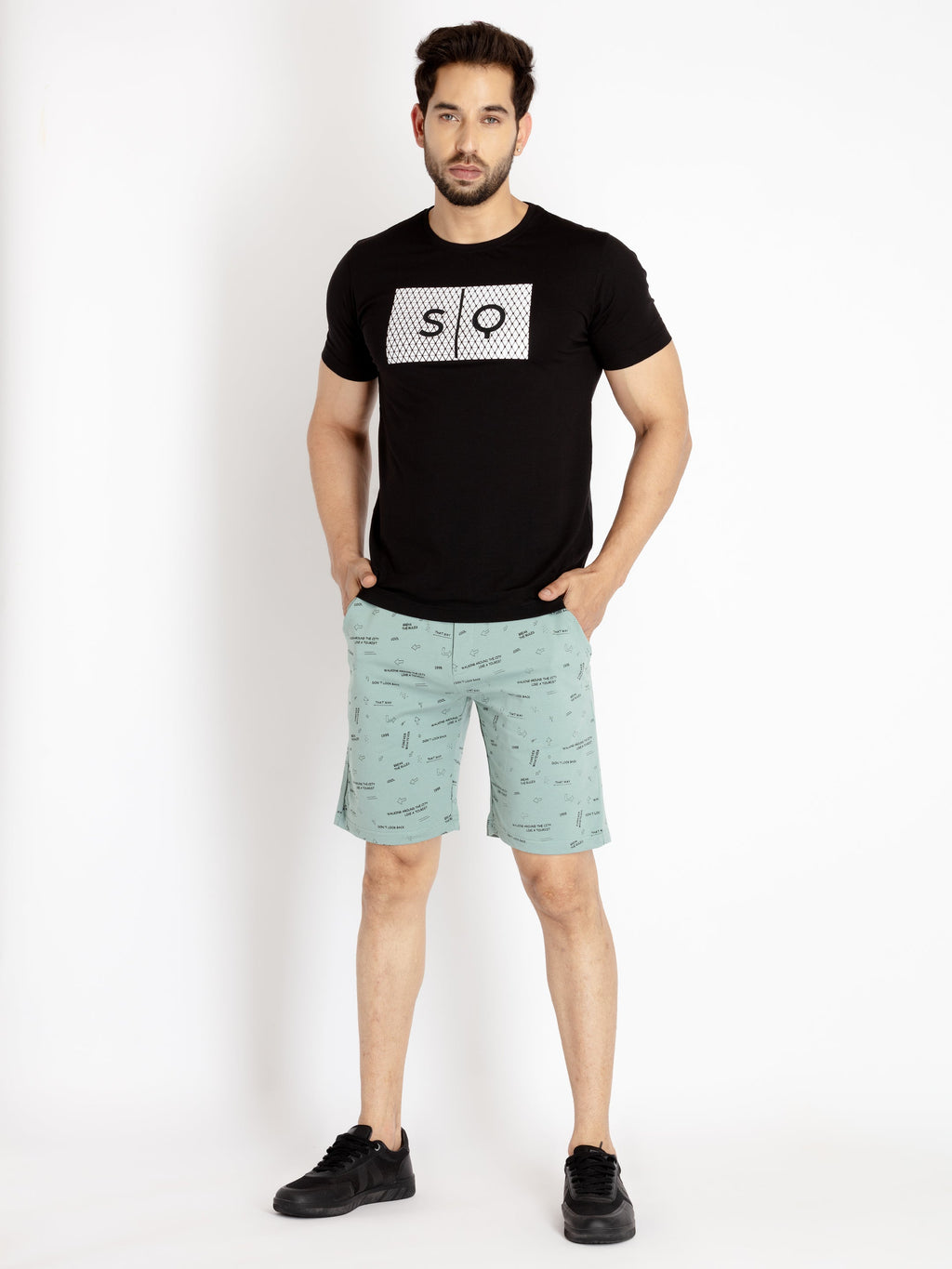 Mens Solid Regular Fit Shorts