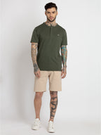 Mens Solid Regular Fit Shorts