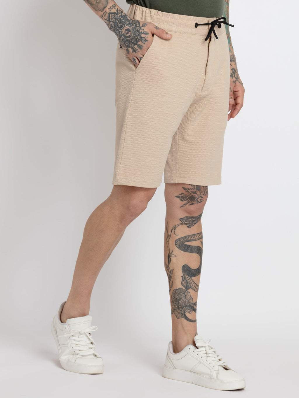 Mens Solid Regular Fit Shorts