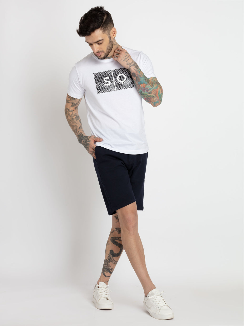 Mens Solid Regular Fit Shorts