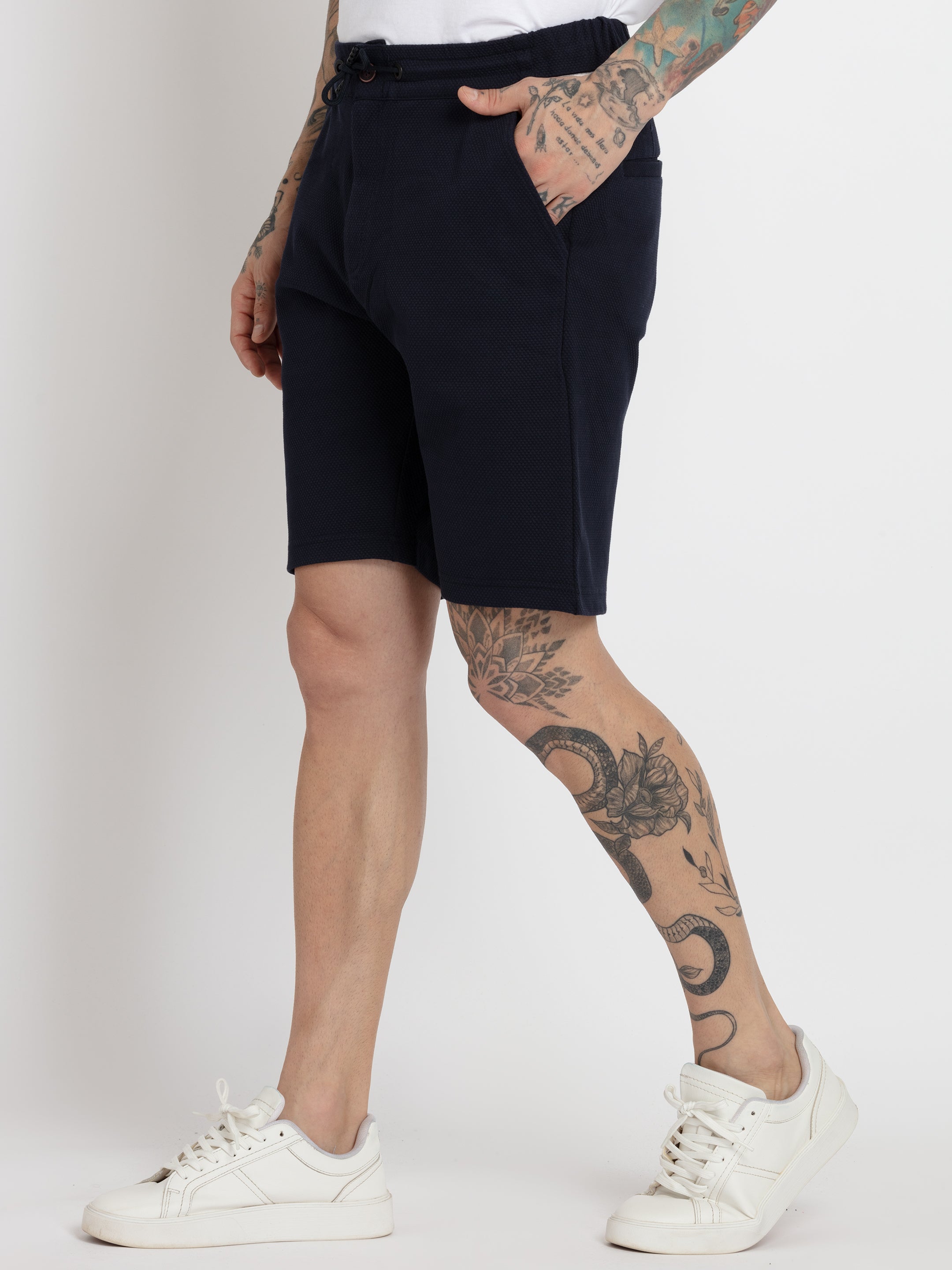 Mens Solid Regular Fit Shorts